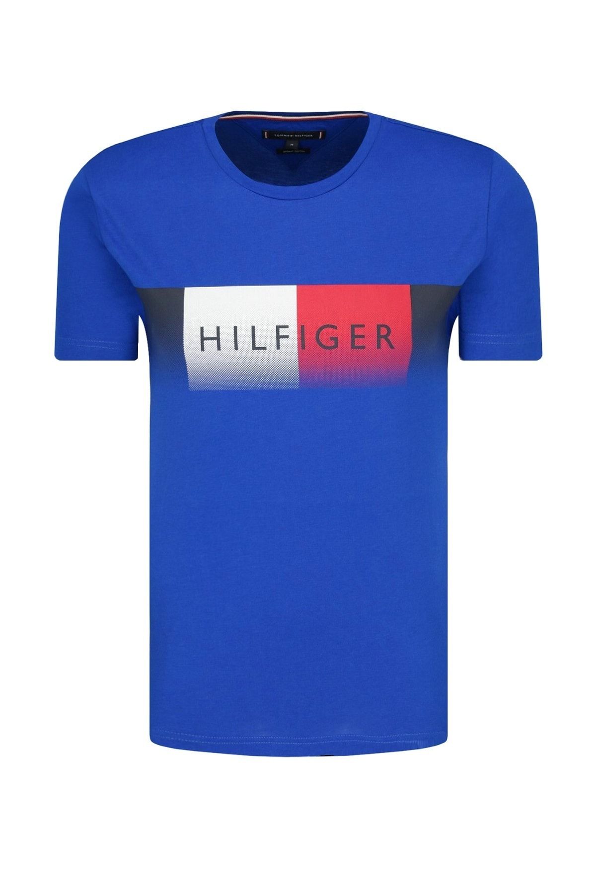 Tommy Hilfiger Mens Electric Blue Fade Logo T-shirt
