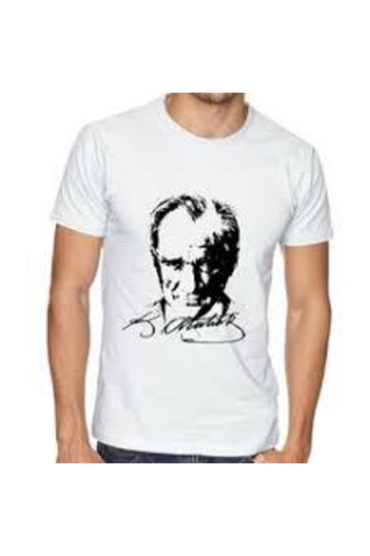 salarticaret Beyaz Atatürk Tişörtü Pamuklu Ürün