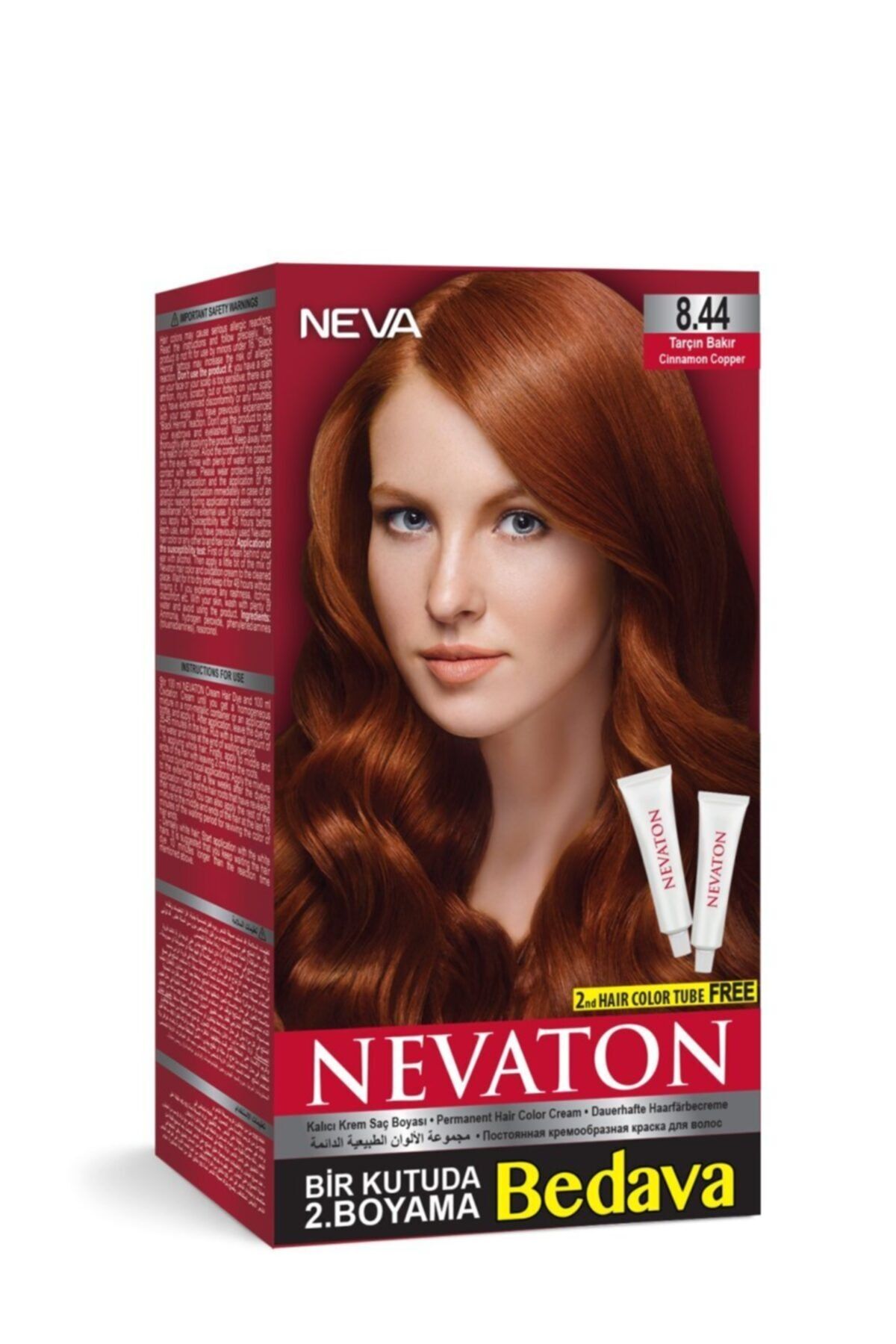 Neva Color Nevaton Kalıcı Krem Saç Boyası 8.44 Tarçın Bakır