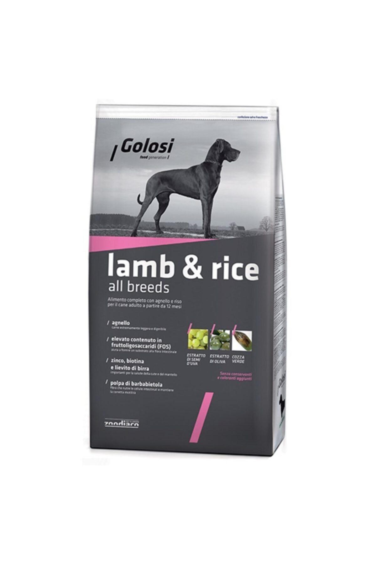 Golosi Lamb & Rice Kuzu Etli Köpek Maması 12 Kg Skt: 11.2023