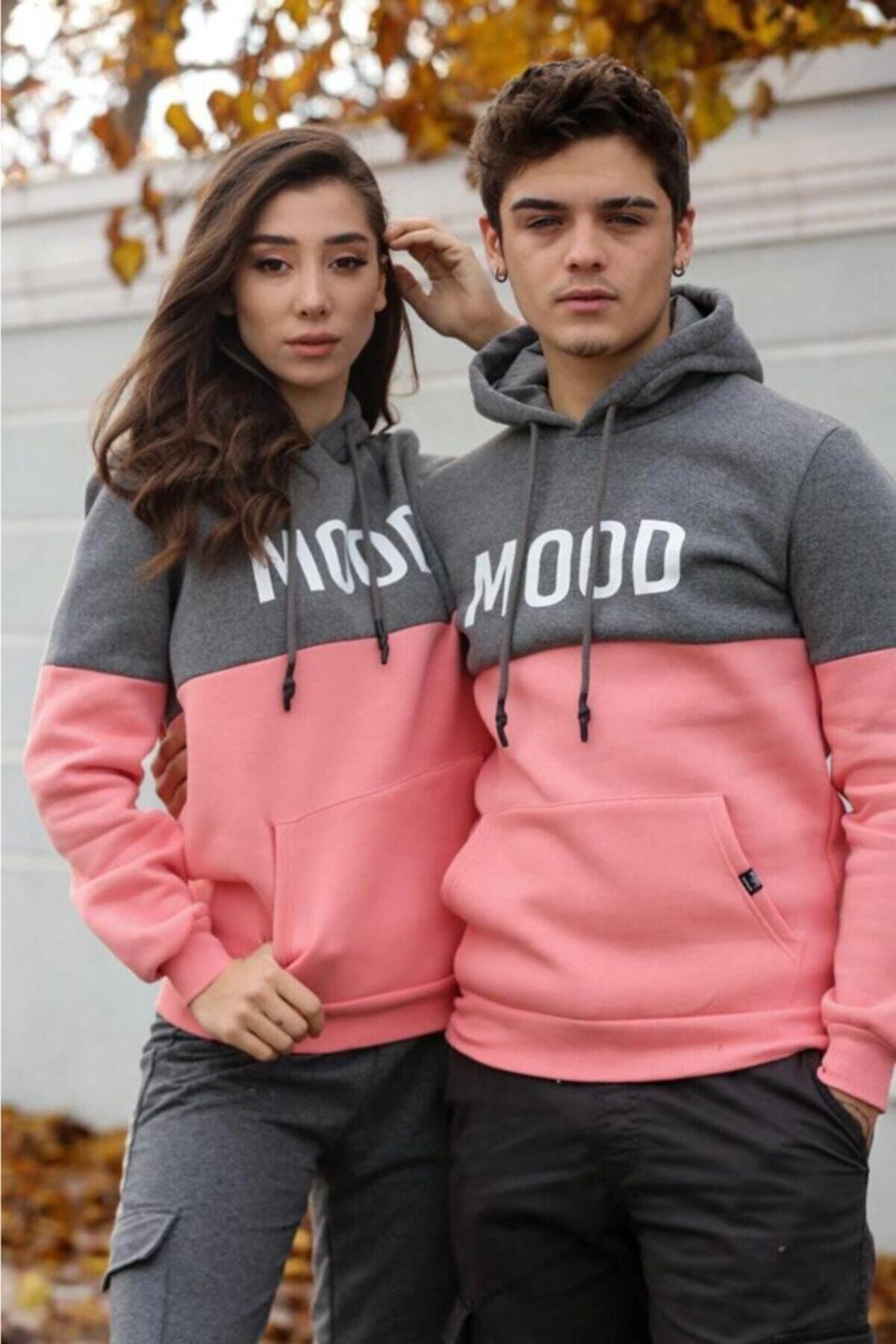 Kaftan Giyim Sevgili Kombini Mood Baskılı Çift Renk Sweatshirt Satış Fiyatı 1 Adet Fiyatıdır