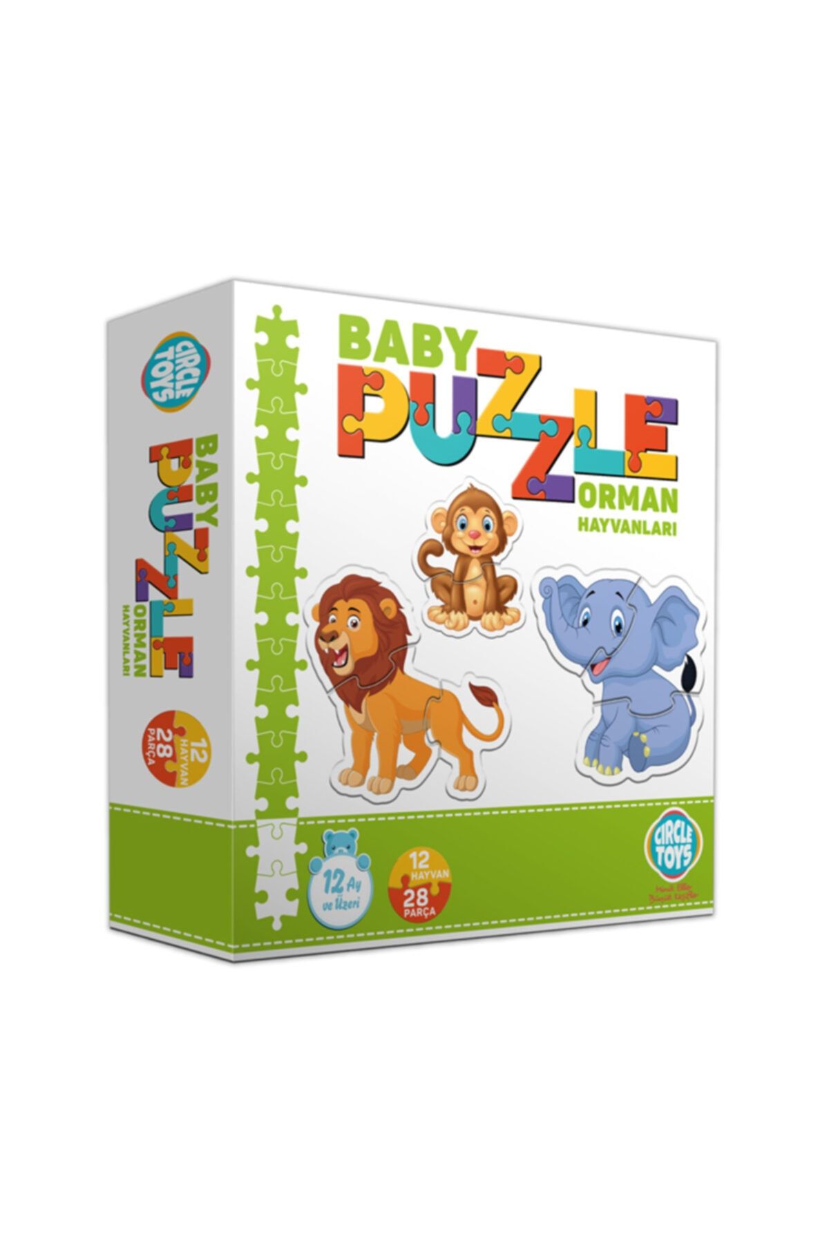 Circle Toys Özlem Toys Baby Puzzle Orman Hayvanları Algılama Koordinasyon Becerisi 12 Hayvan 28 Parça