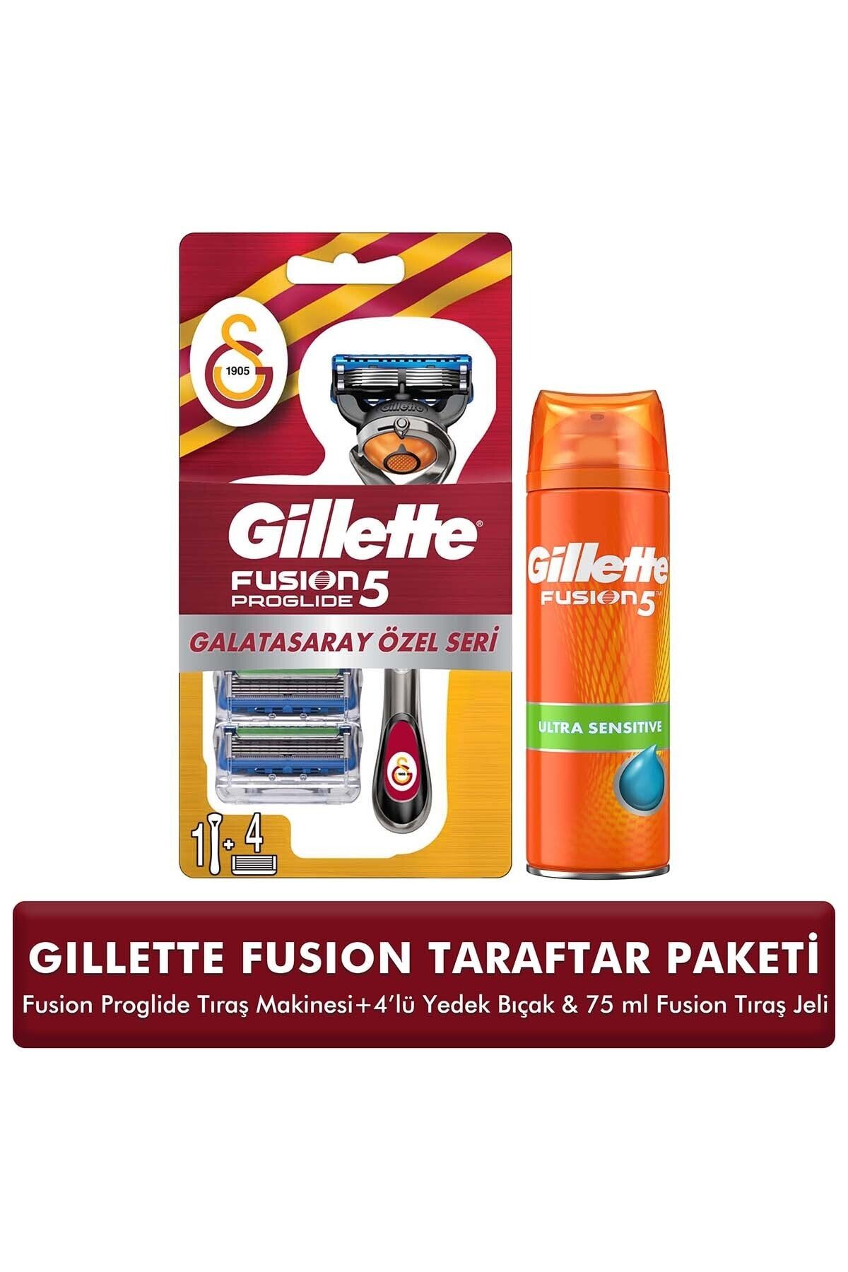 Gillette Proglide Makine +4lü Yedek Galatasaray Özel Seri + Gillette Fusion Ultra Hassas 75ml