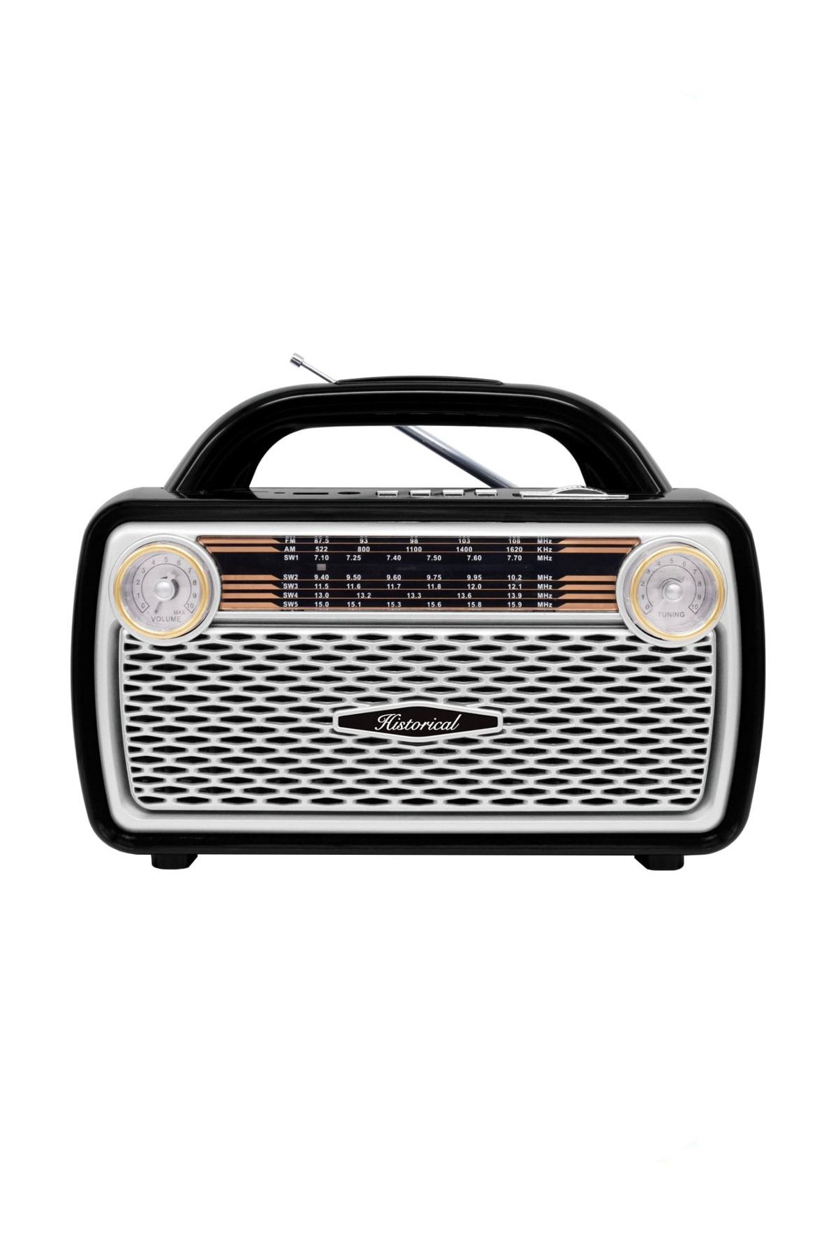 Gri Bluetooth Nostaljik Radyo Usb Sd Fm_0