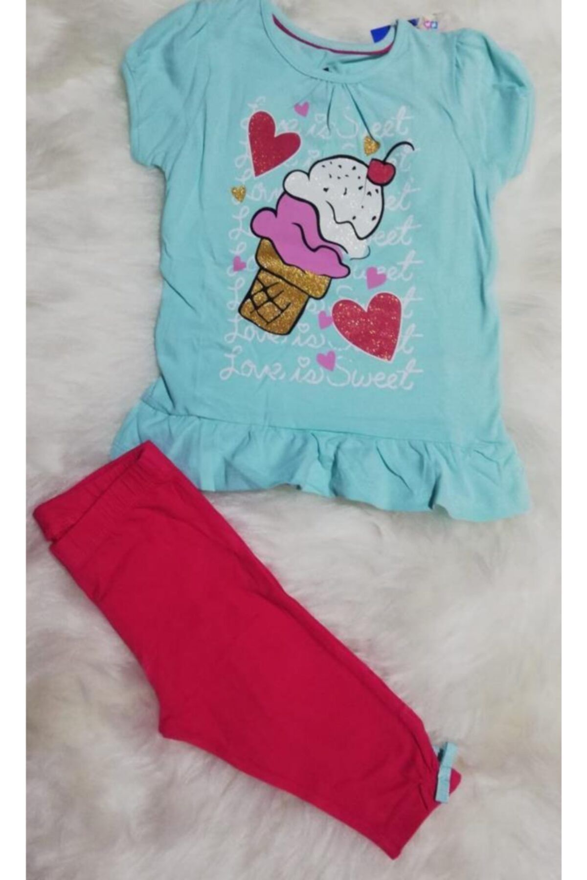 Wonder Kids Kız Çocuk Yazlık Taytlı Pijama Takımı
