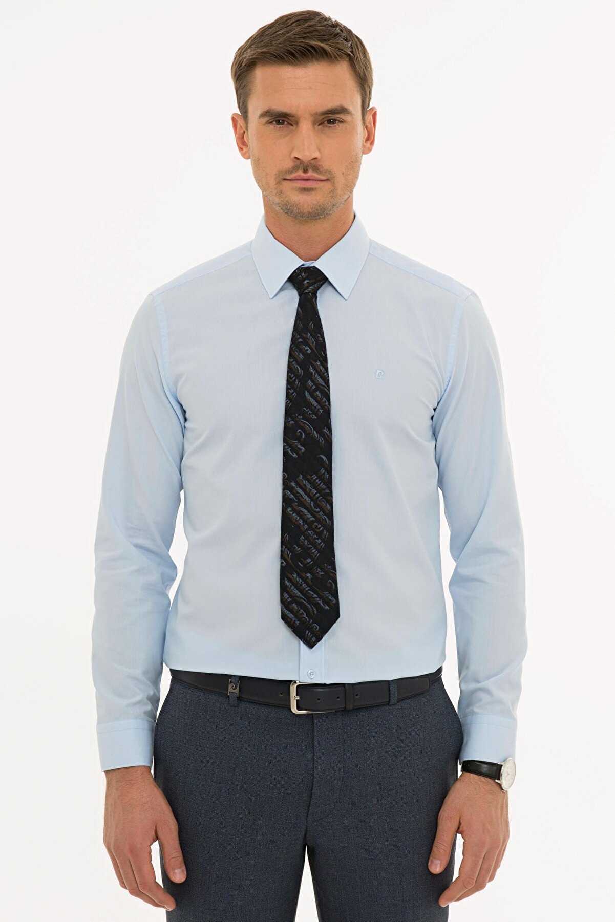 Pierre Cardin Açık Mavi Slim Fit Basic Gömlek