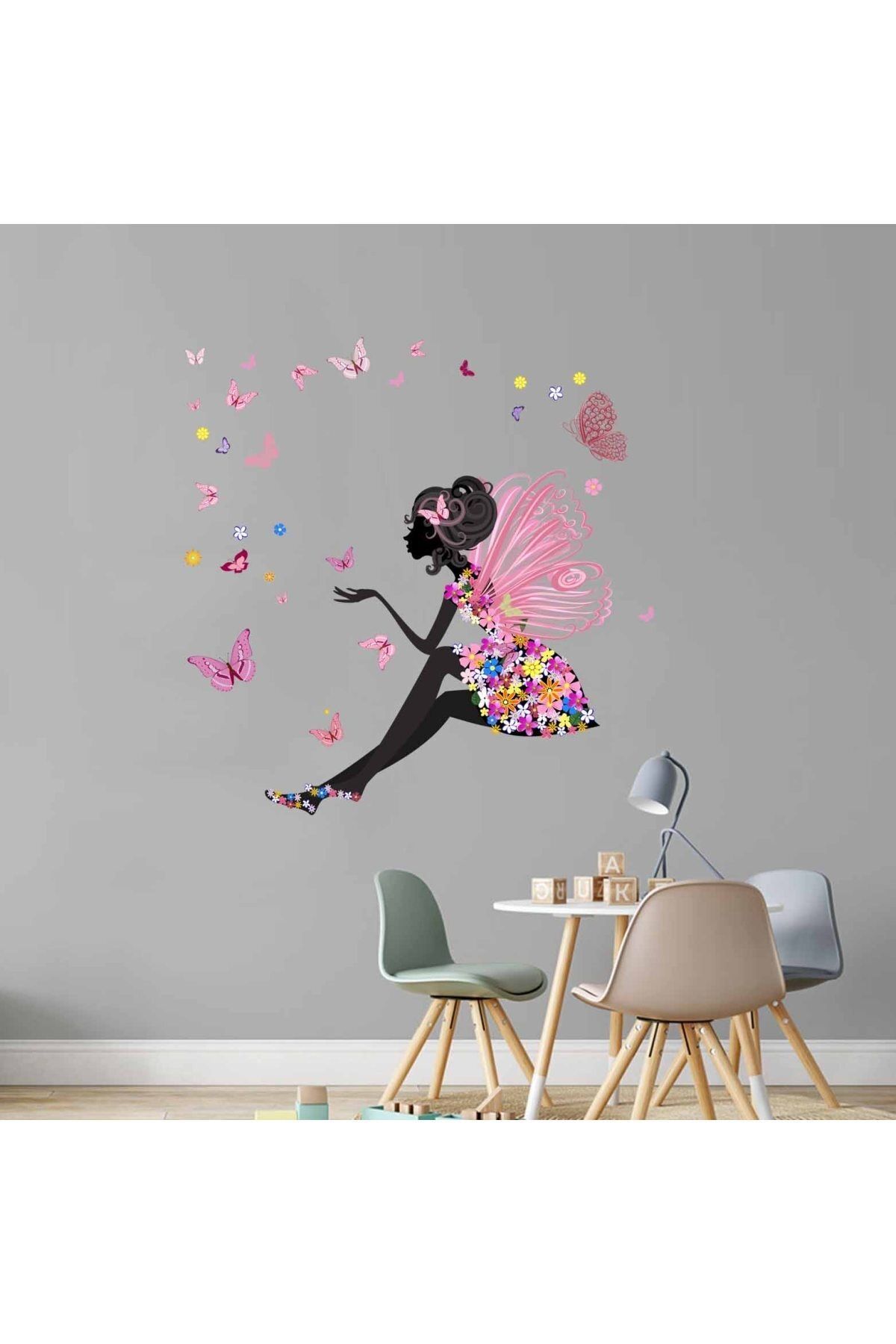 KT Decor Kelebeklere Fısıldamak Kız Çocuk Duvar Sticker Seti