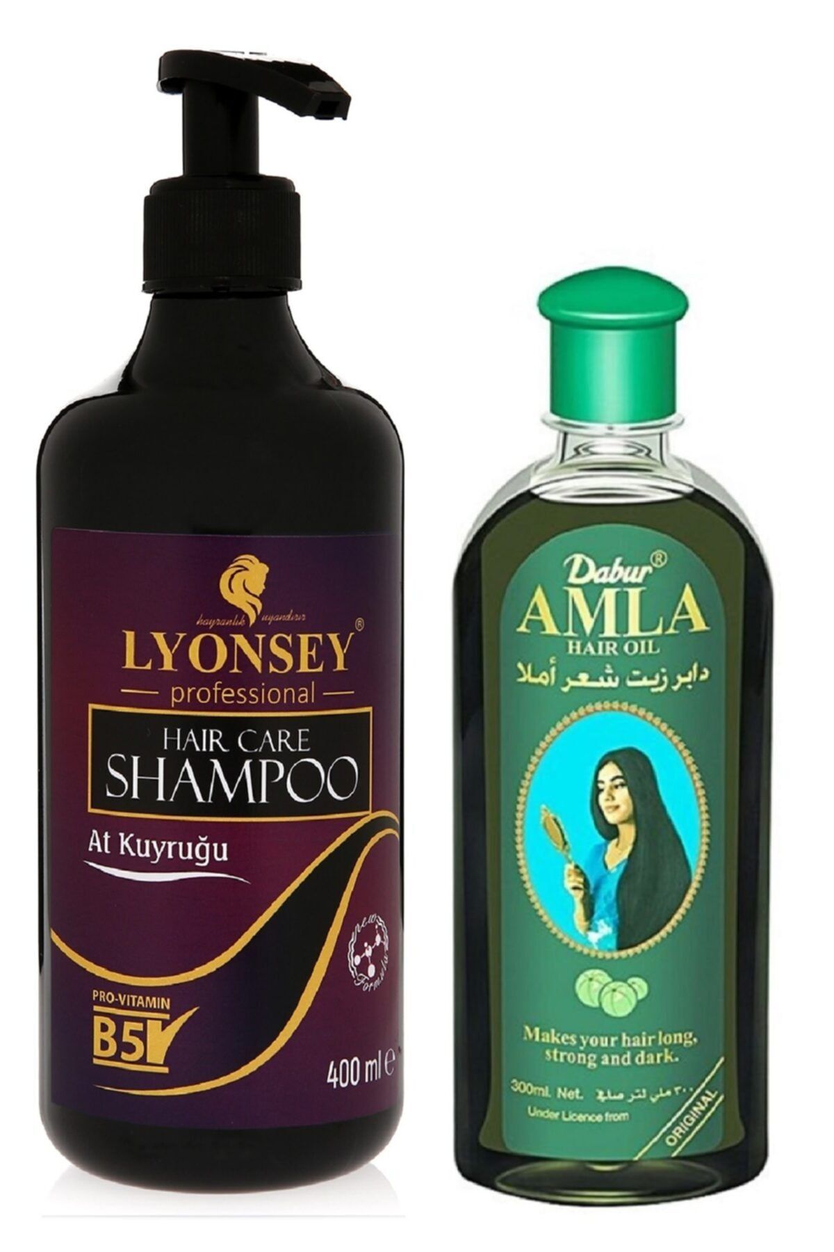 Lyonsey At Kuyruğu Şampuanı 400 ml  Dabur Amla Saç Bakım Yağı 200 ml  Oval Saç Fırçası Hediye