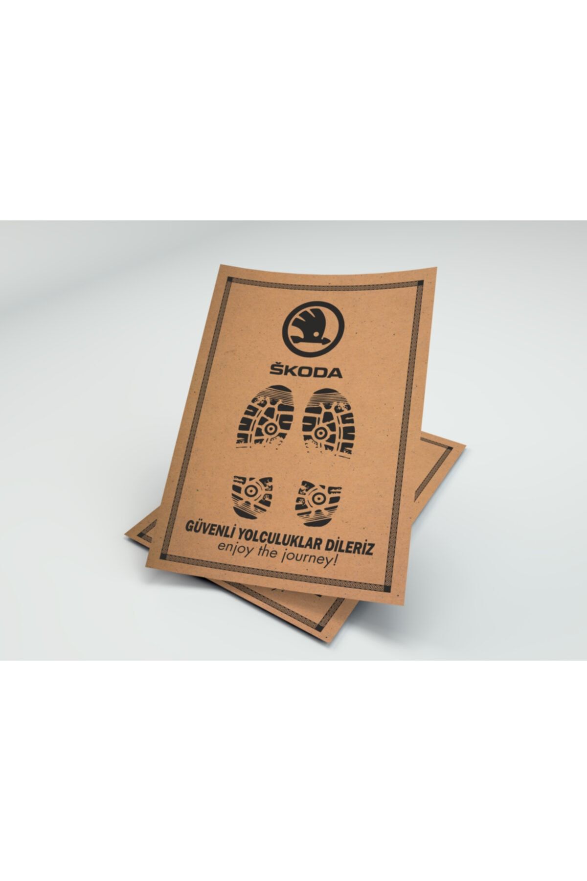 KurumsalMatbaa Kağıt Oto Paspas ( Skoda Logo Baskılı - Kraft - 35x50 - 100'lü Paket )