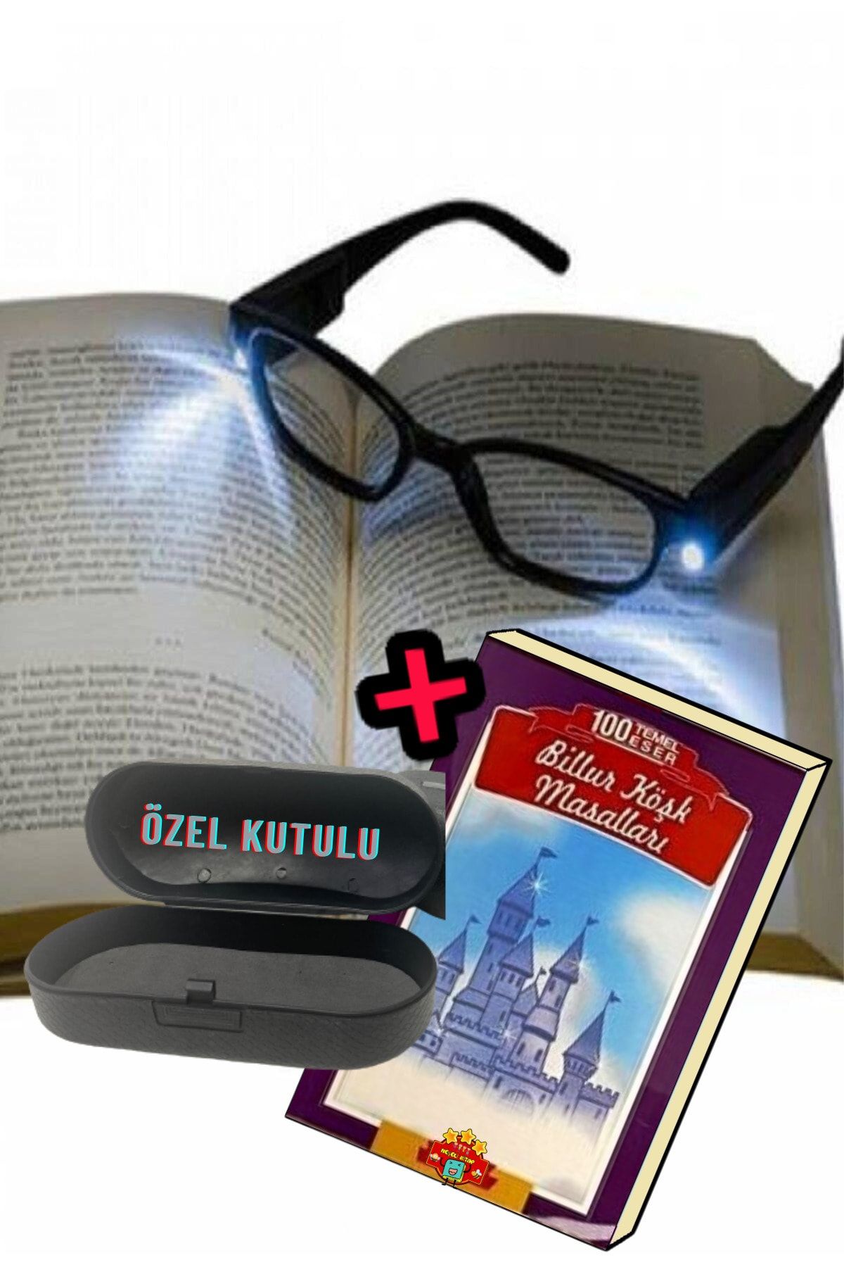 HD Led Işıklı Kitap Okuma Gözlüğü Camsız Gözlük