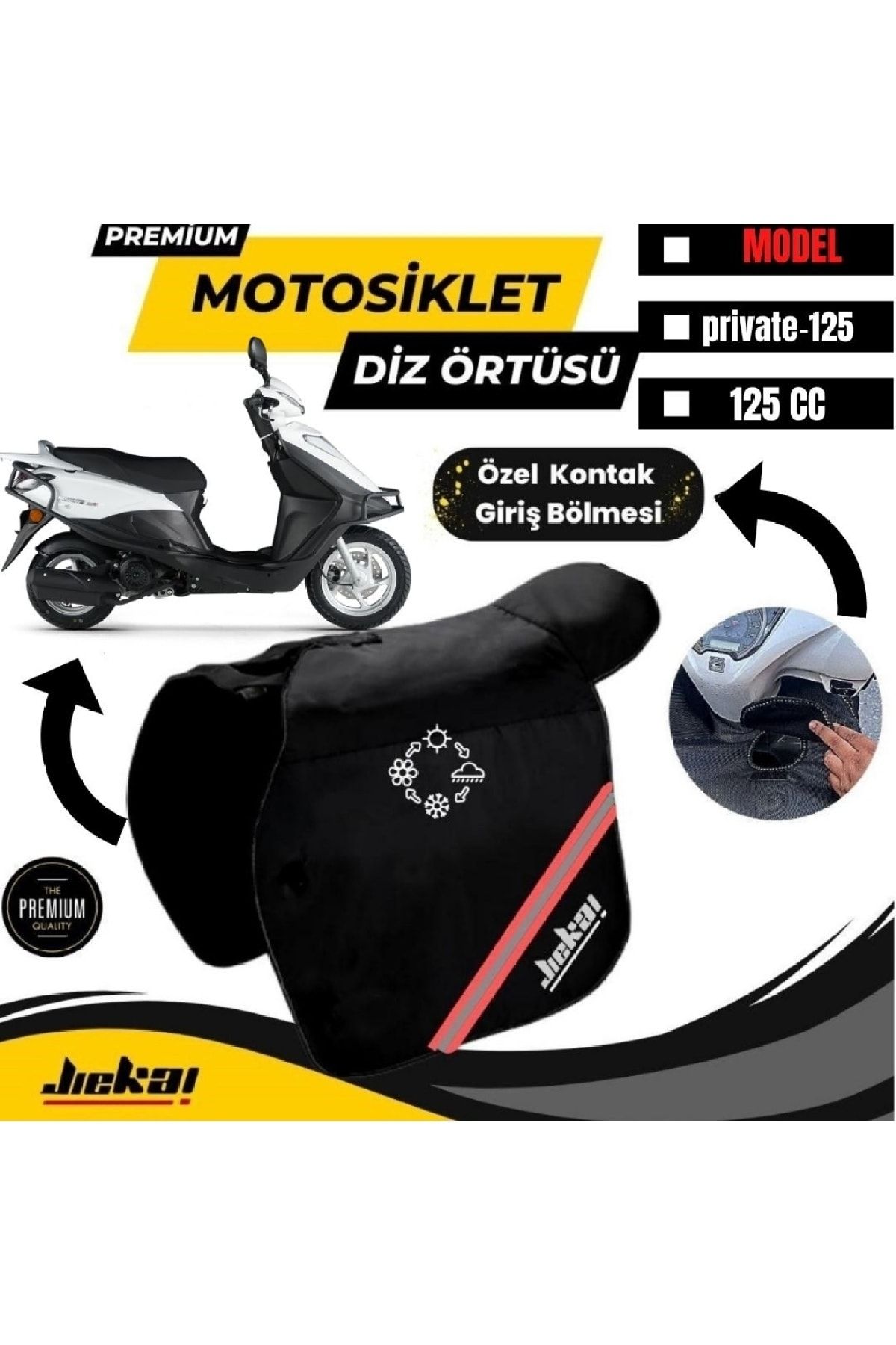 Motobros Rks Private Motosiklet Diz Örtüsü Bacak Koruma Örtüsü Reflektörlü Su Ve Rüzgar Geçirmez