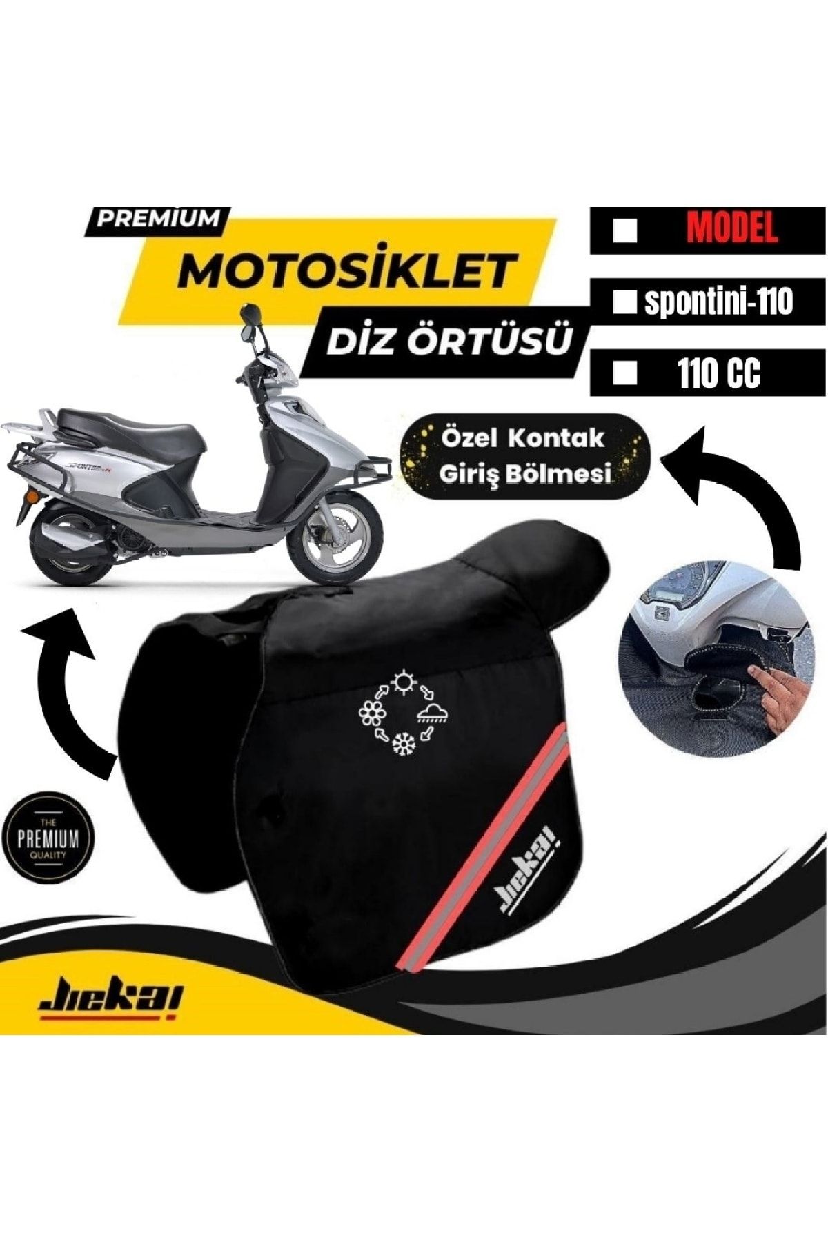 Motobros Rks Spontini Motosiklet Diz Örtüsü Bacak Koruma Örtüsü Reflektörlü Su Ve Rüzgar Geçirmez