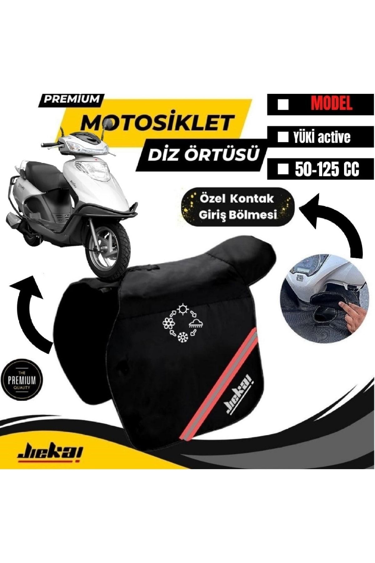 Motobros Yuki Actıva Motosiklet Diz Örtüsü Bacak Koruma Örtüsü Reflektörlü Su Ve Rüzgar Geçirmez