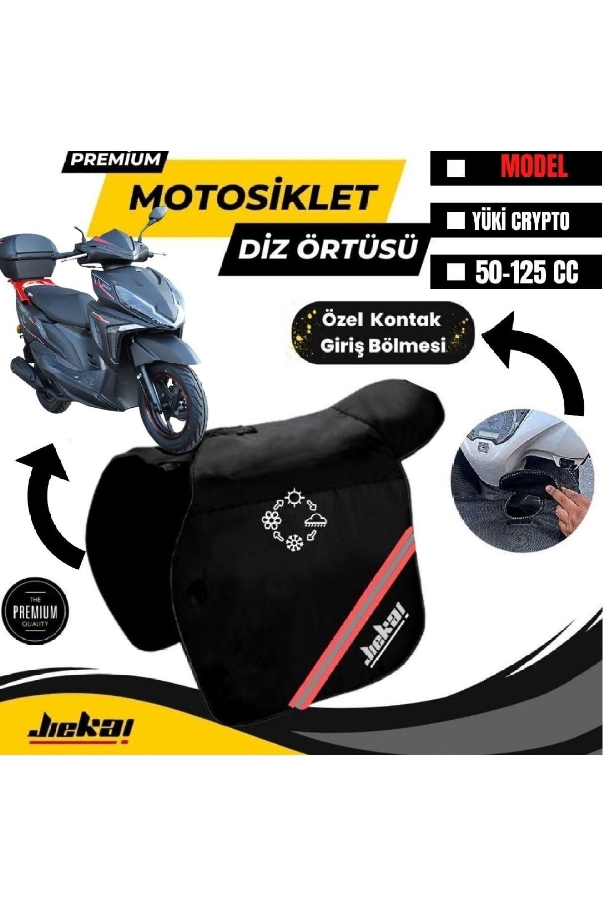 Motobros Yuki Crypto Motosiklet Diz Örtüsü Bacak Koruma Örtüsü Reflektörlü Su Ve Rüzgar Geçirmez