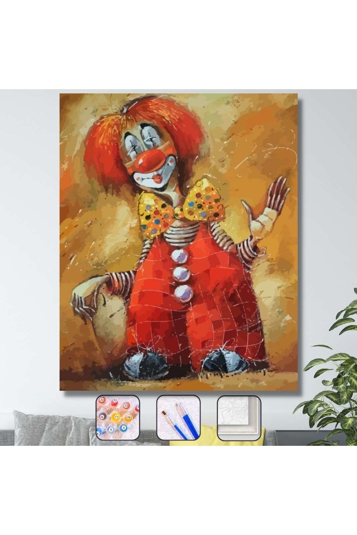 WebStyle Sayılarla Boyama Seti Kasnaklı Palyaço 90 X 110 Cm