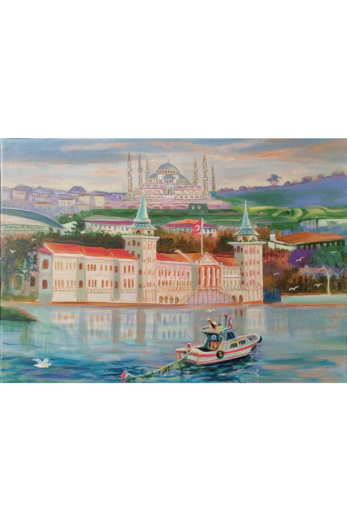 Artoloji Yavuz Saraçoğlu - Kuleli'ye Bakış - Tuval Üzerine Akrilik Boya - 50x35 cm
