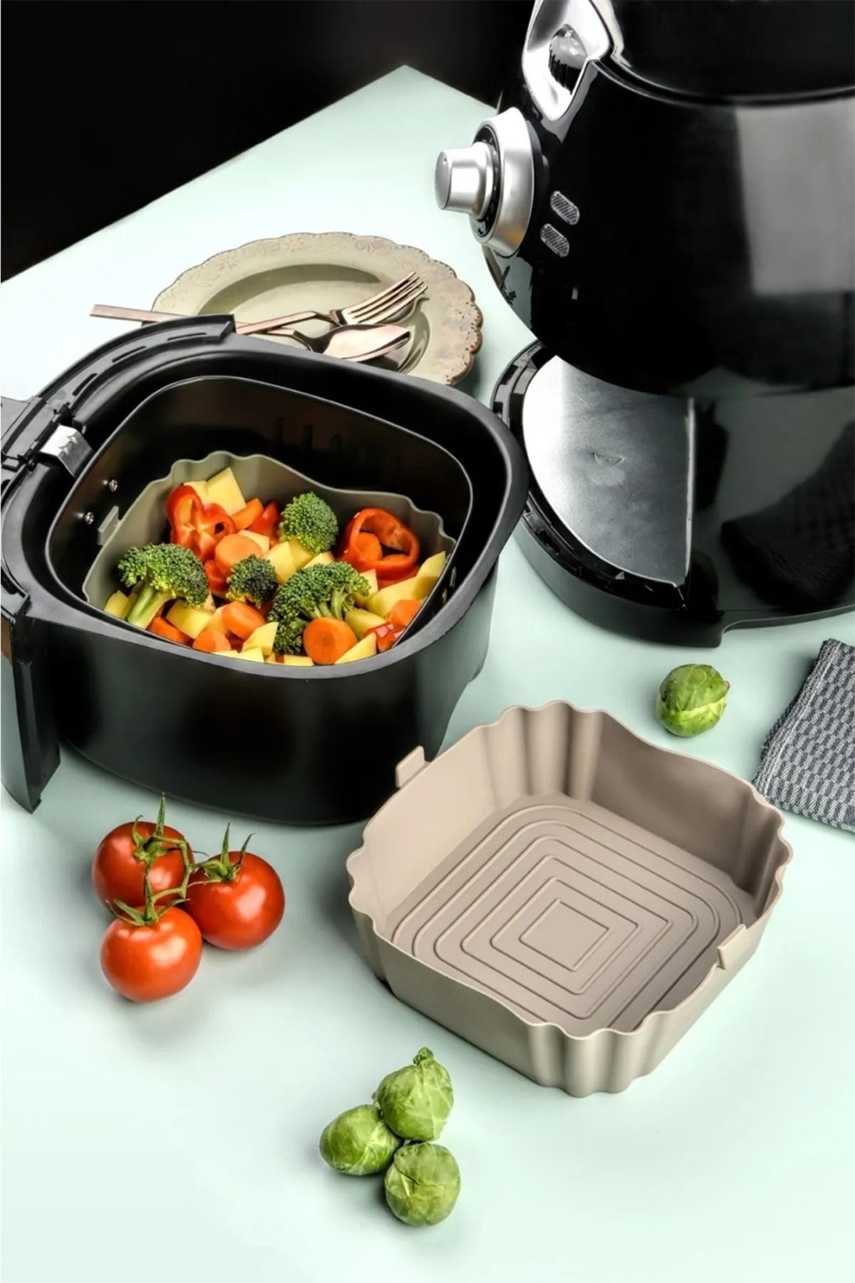 Mutfak Köşesi Airfryer Silikon Pişirme Kabı Tüm Airfryer'lere Uyumlu