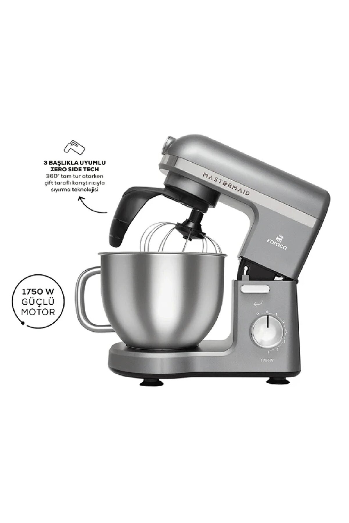 Karaca Mastermaid Chef Pro Çift Kollu Stand Mikser Galaxy Grey 1750 W ...