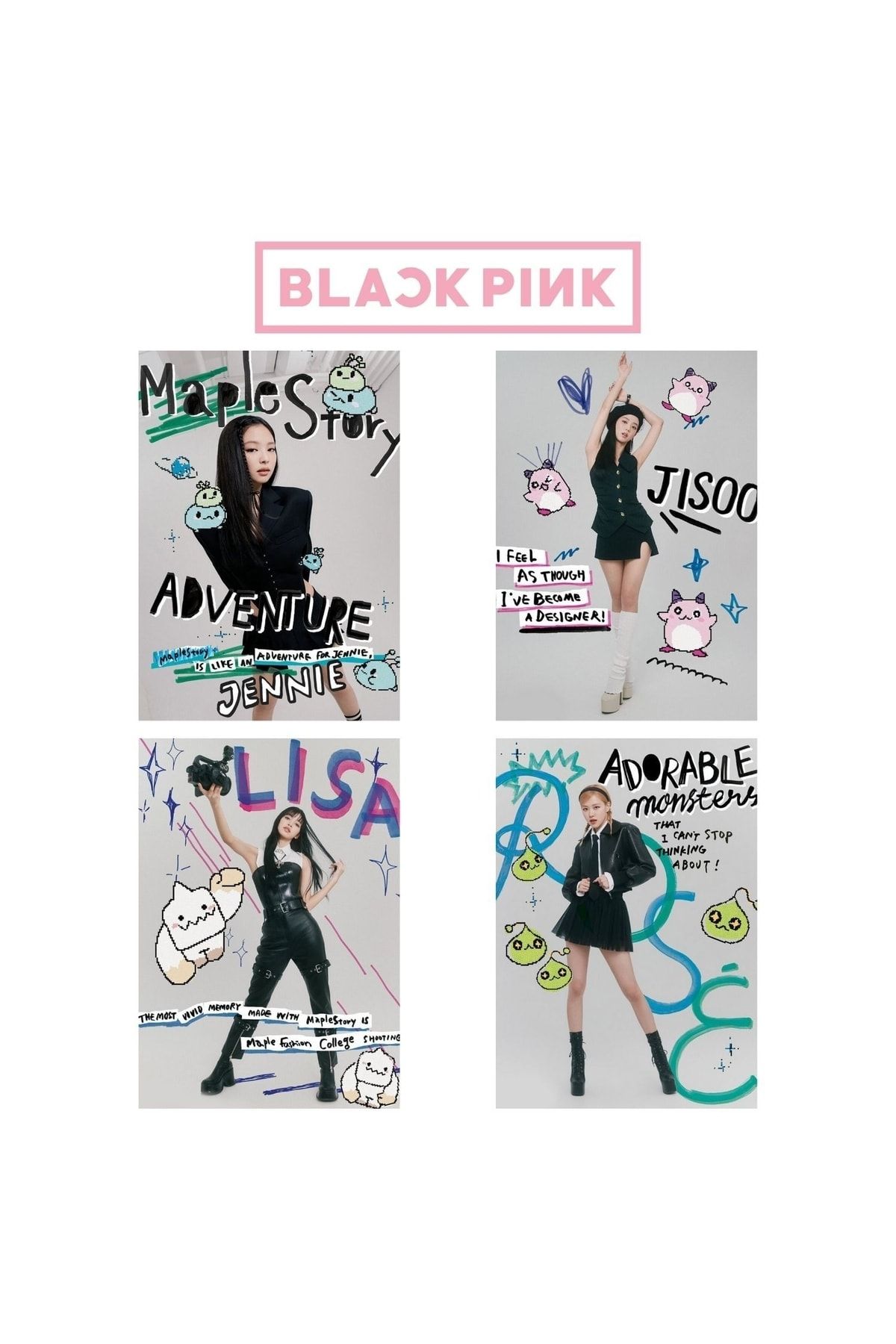Kpop Dünyasi Blackpınk '' Maple Story '' Poster Set