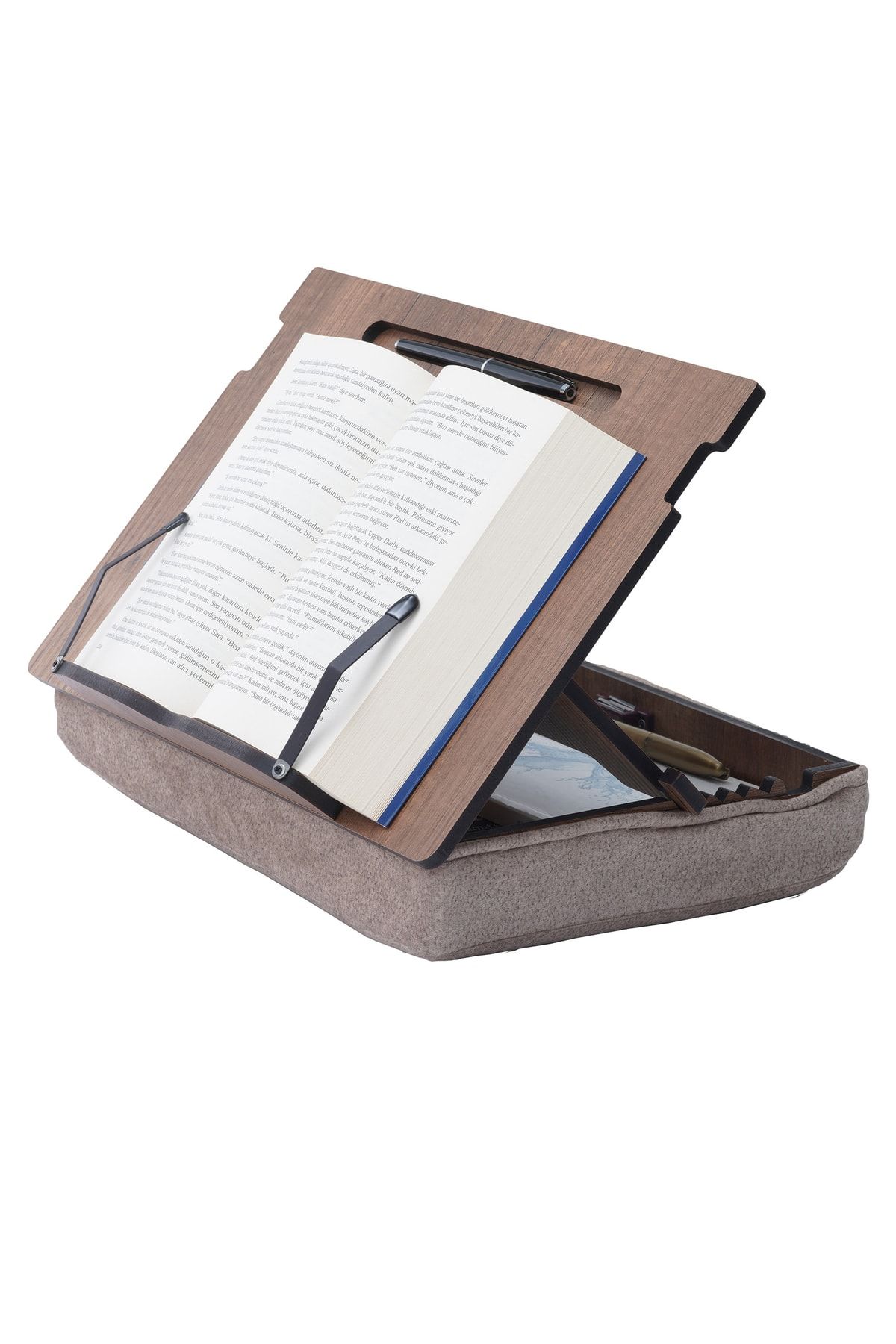 Vigo Wood Minderli Kitap Tutucu Yatakta Kitap Okuma Standı Laptop Tutucu Tablet Tutucu