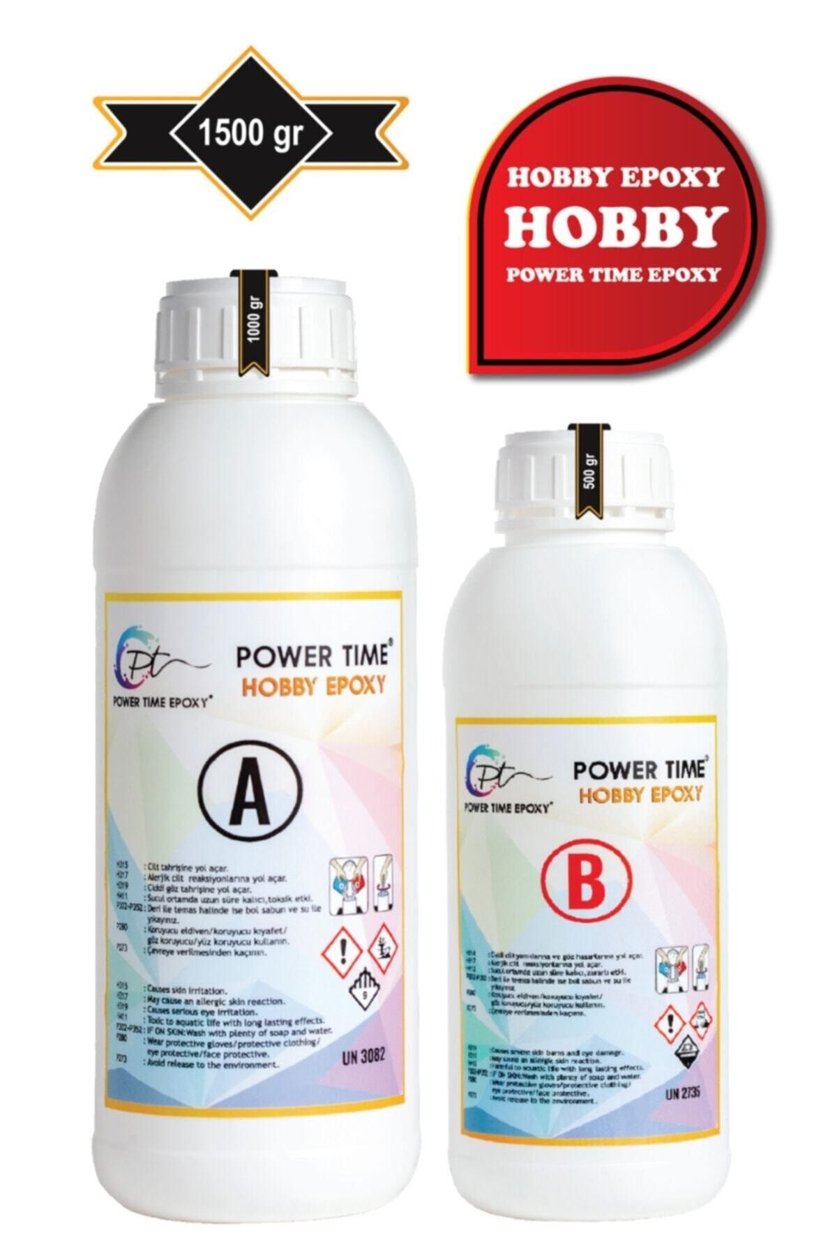 POWER TIME EPOXY 1500 Gram Hobby Epoxy/ Şeffaf Epoksi Reçine Ince Döküm Power Time Epoxy