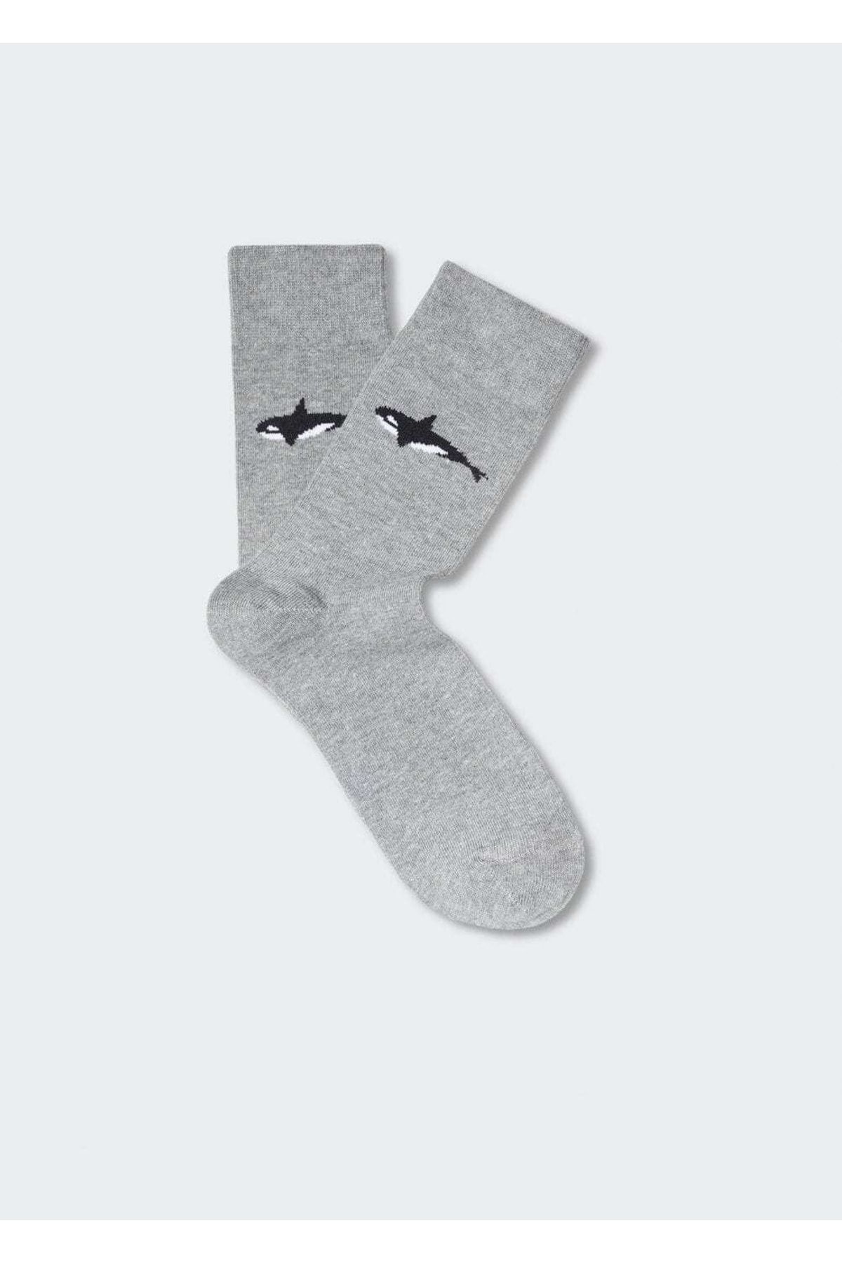 MANGO Man Hayvan Desenli Pamuklu Çorap