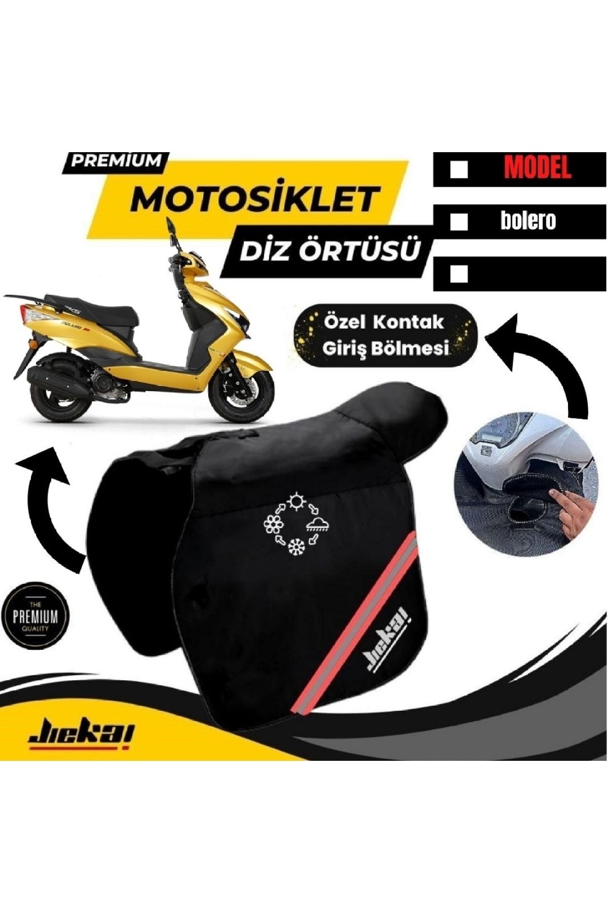 Motobros Rks Bolero Motosiklet Diz Örtüsü Bacak Koruma Örtüsü Reflektörlü Su Ve Rüzgar Geçirmez