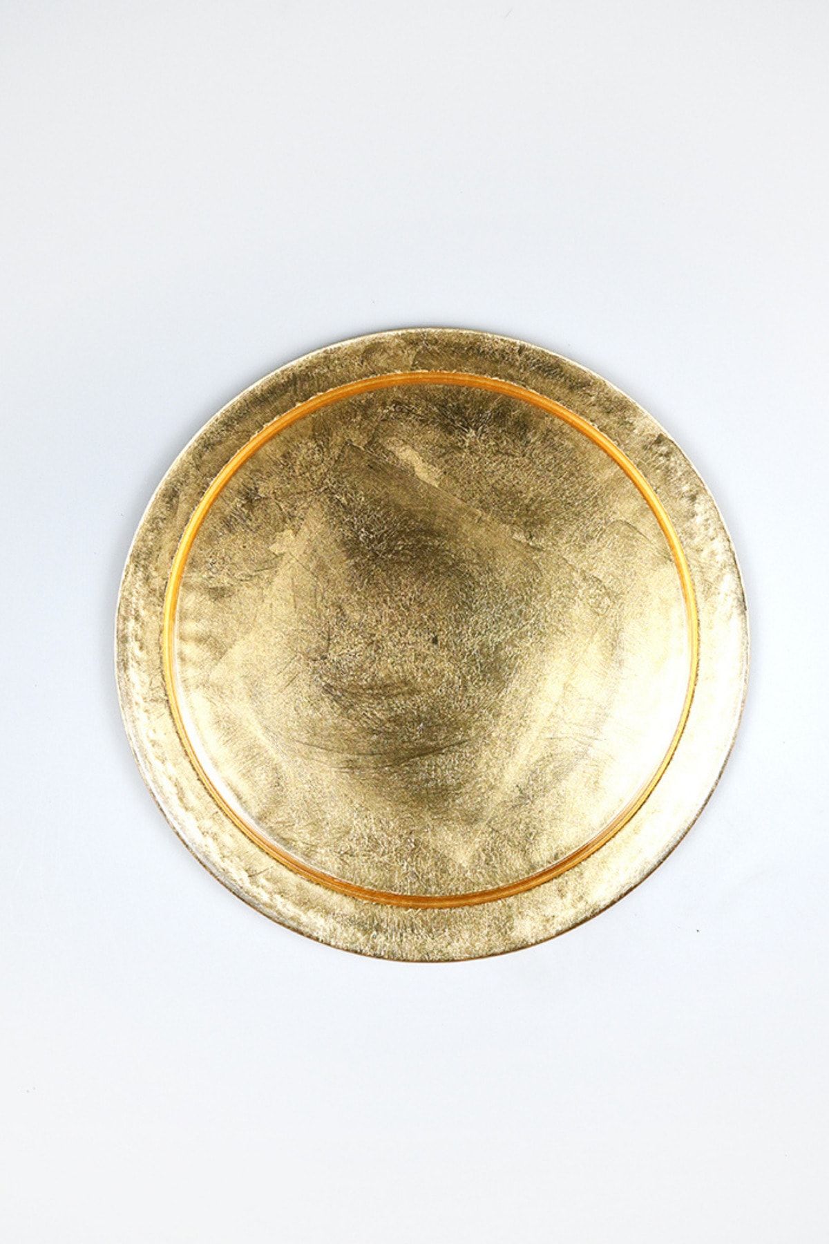 Heritage Altın Varak Pasta Servis Tabağı Cam 32 Cm