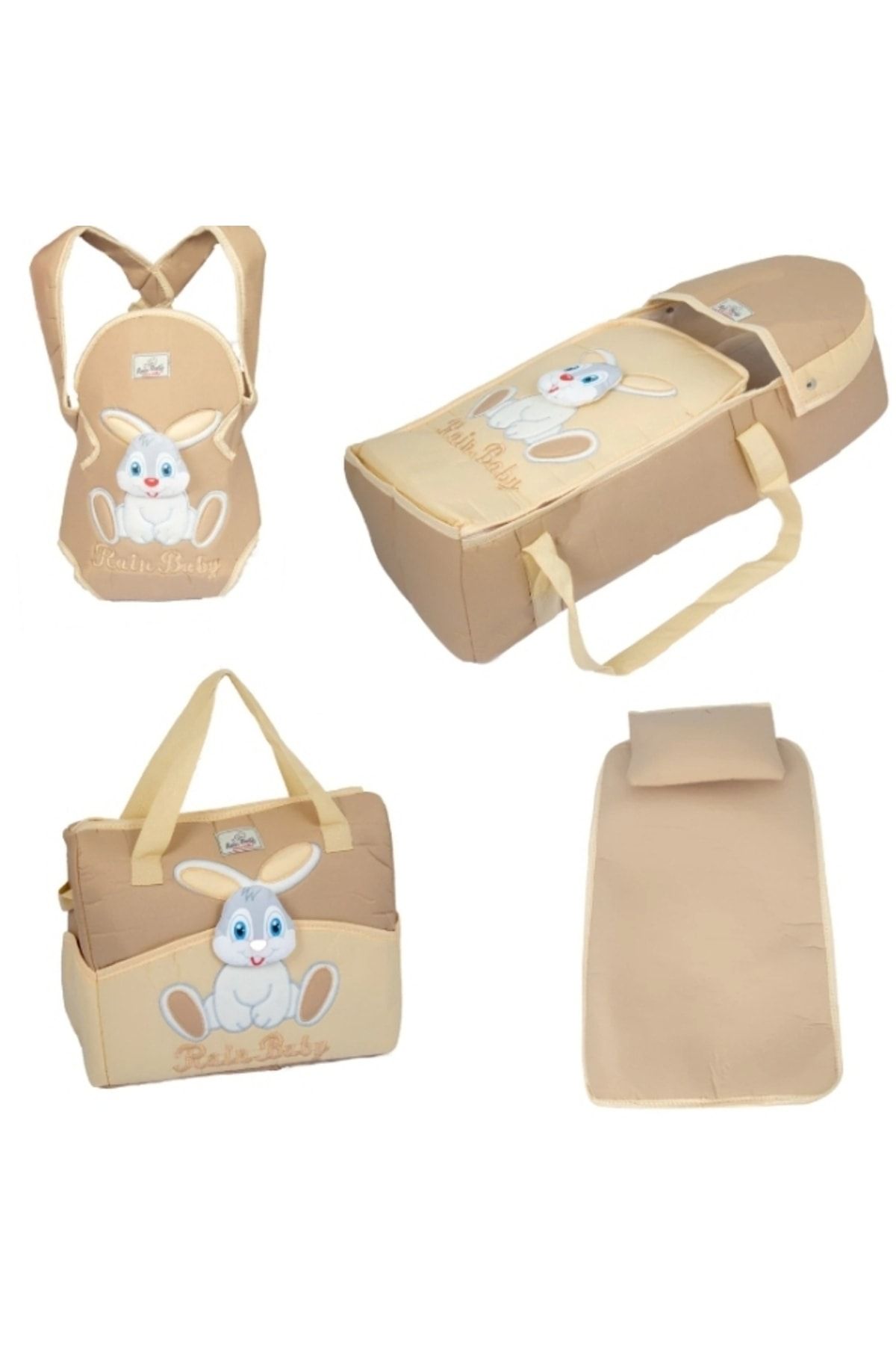 ŞAMATA PARTİ EVİ Bebek Taşıma Seti 5 Parça Renk Seçenekli Fiyat Avantajlı Tavşan Temalı Gold