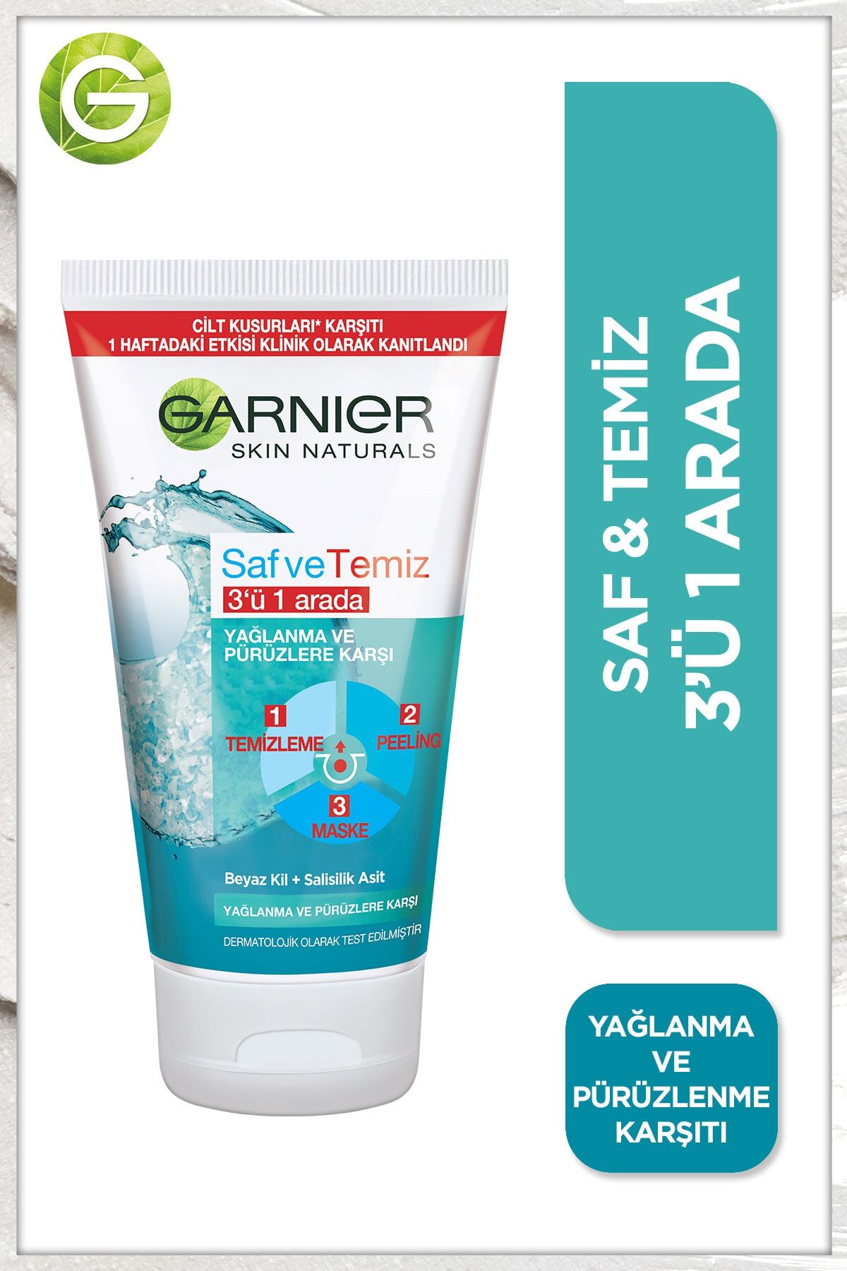 Garnier Saf & Temiz Yağlanma Ve Pürüzlere Karşı 3'ü 1 Arada 150 ml