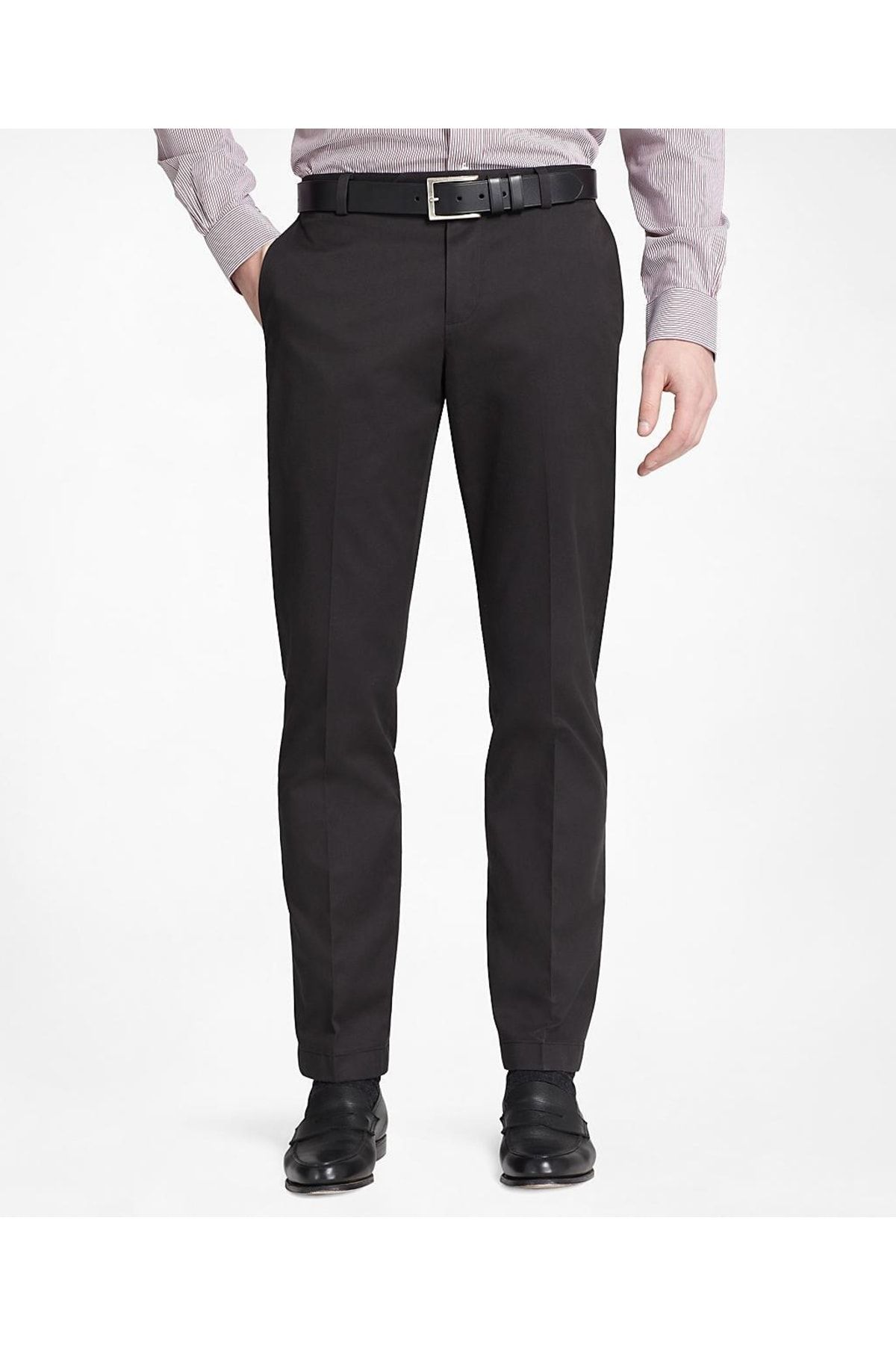 BROOKS BROTHERS Erkek Siyah Milano Kesim Chino Pantolon