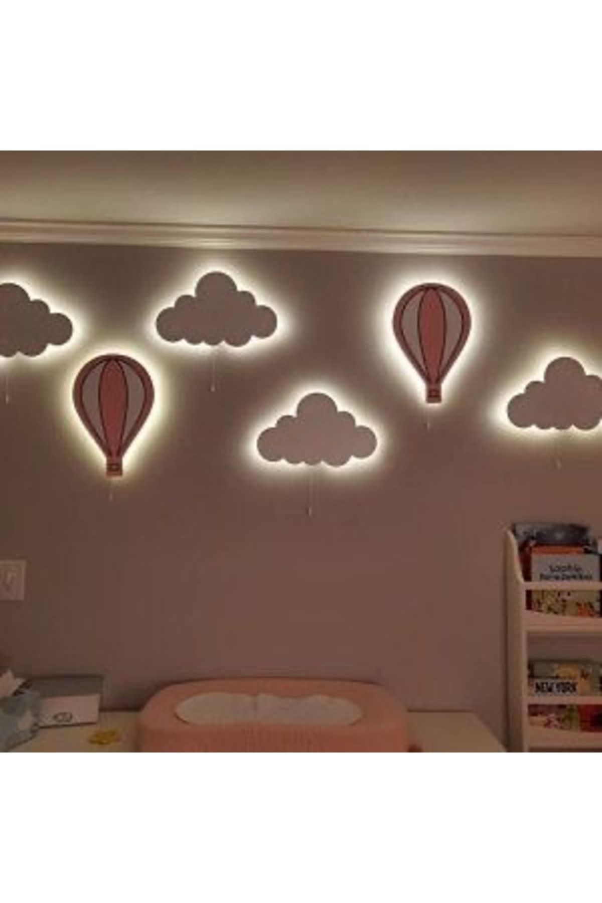 Windly Concept 4’lü Bulut 2’li Balon Bebek Odası Çocuk Odası Aydınlatma Dekor Seti