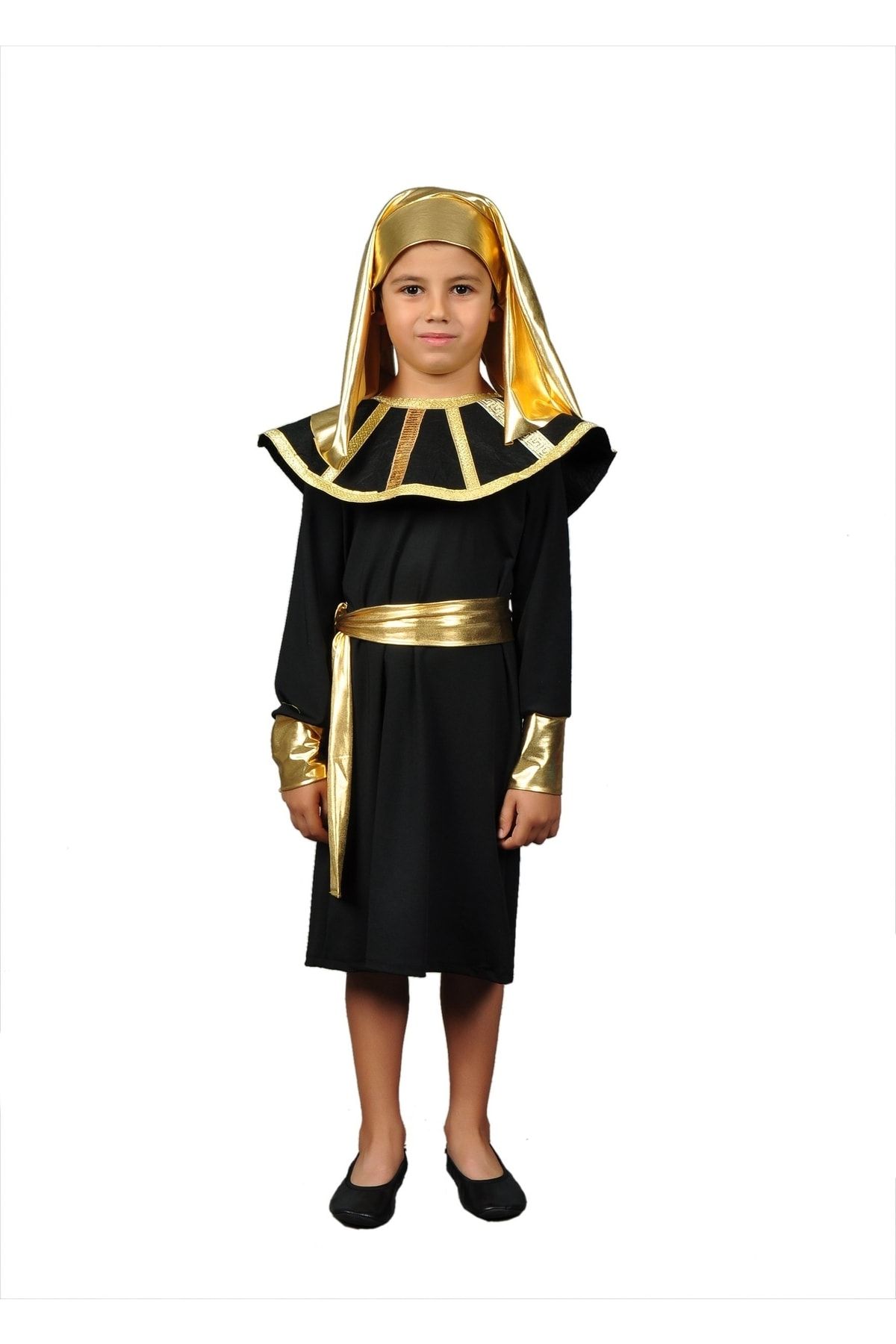 Annee Bakk Kız Çocuk Siyah Mısırlı Firavun Kostümü