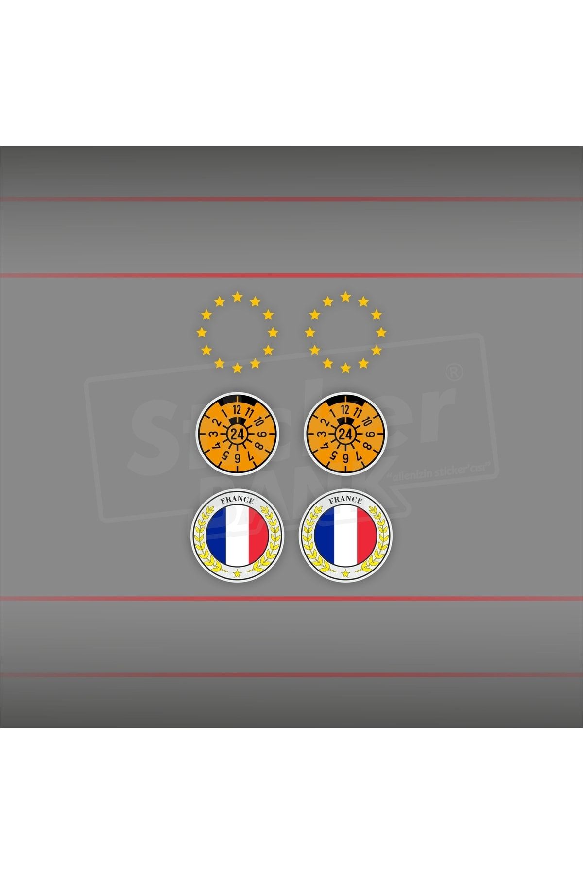 Sticker Bank Araba Sticker Fransa Plaka Pul Takımı Sticker