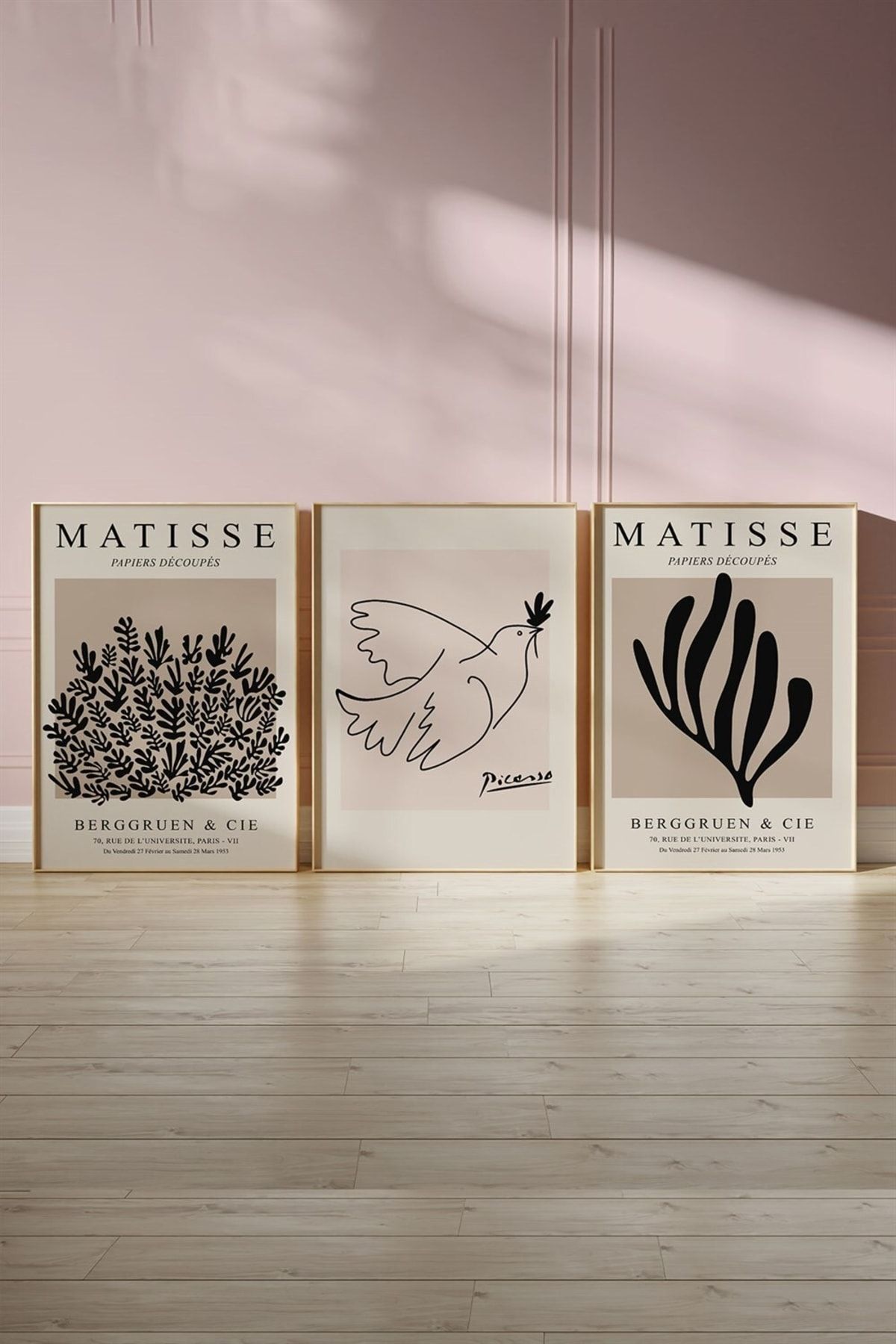 bukashops Papiers Picasso Matisse 3'lü Tablo, Poster Seti - Çerçevesiz