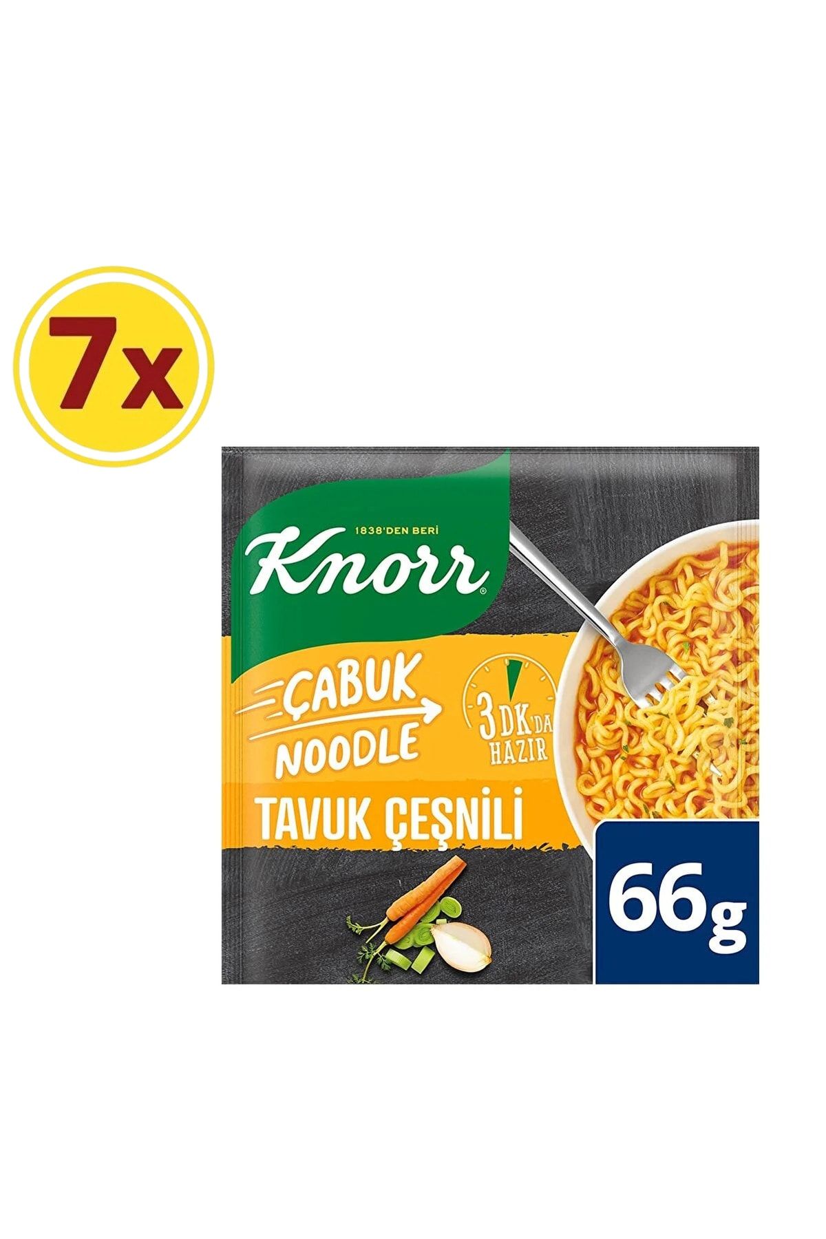 Knorr Tavuk Çeşnili Çabuk Noodle 66 Gr X 7 Adet