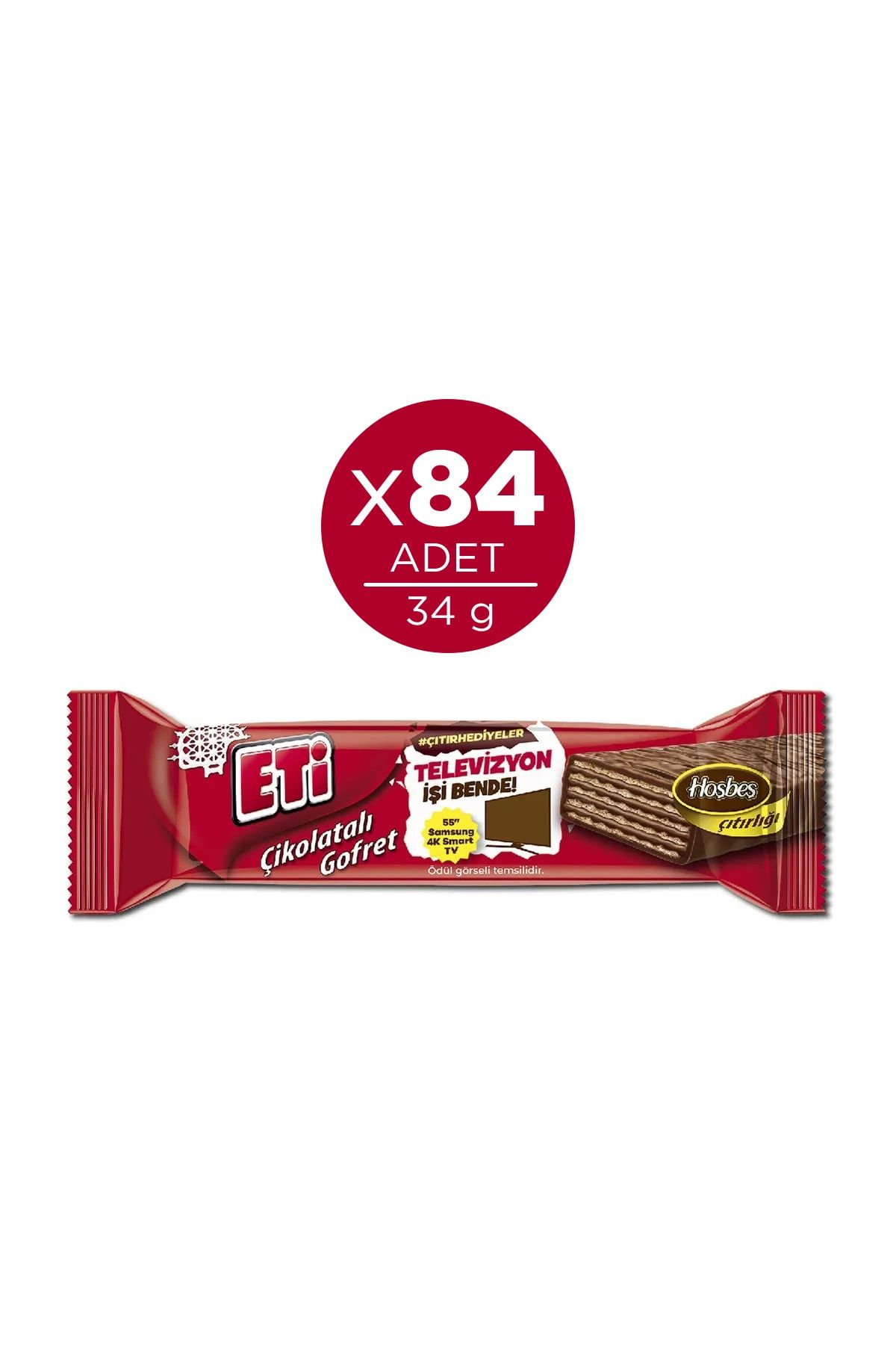 Eti Çikolatalı Gofret 34 Gr 42'li X 2 Kutu (84 Adet)