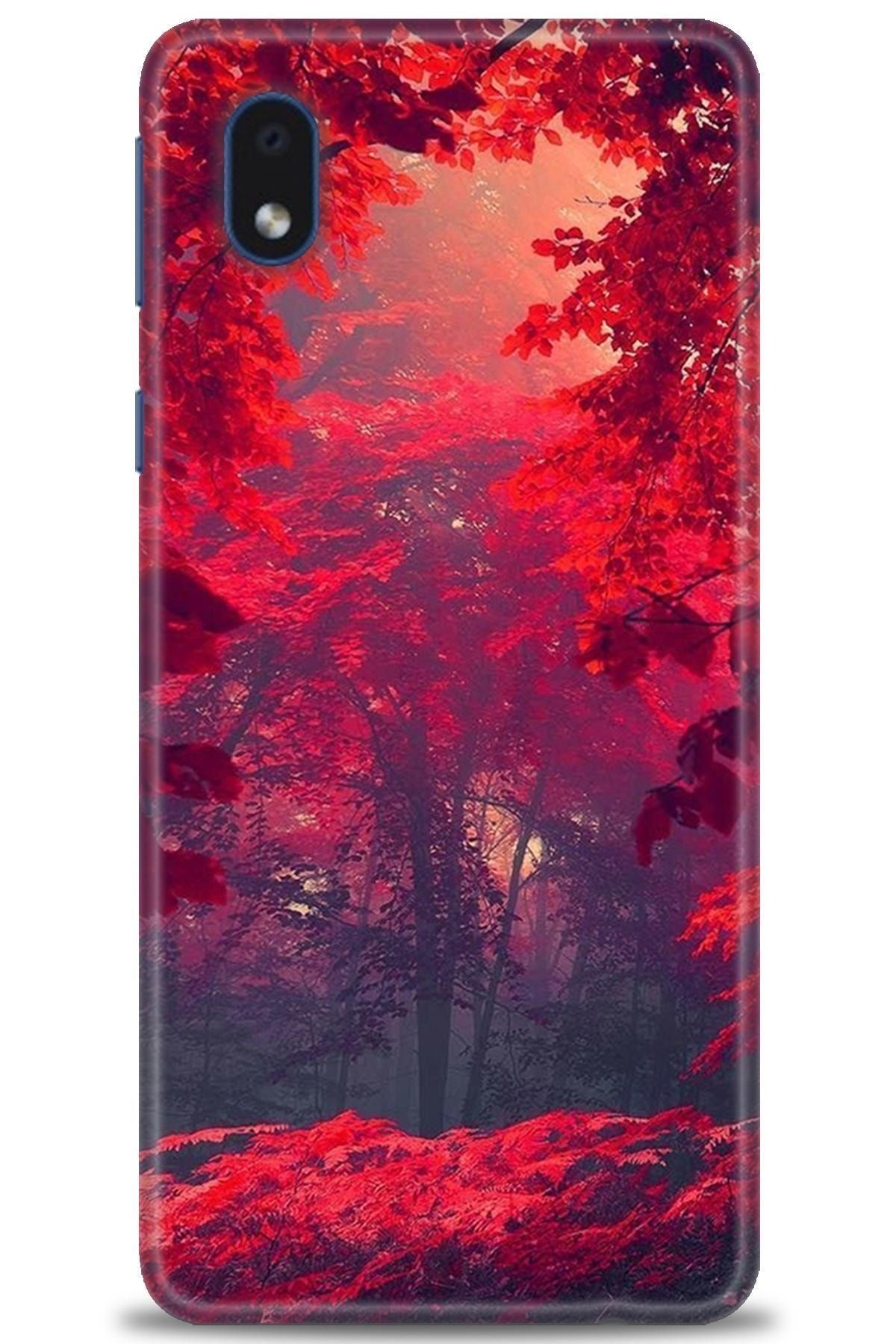 adveksiyon Samsung Galaxy A01 Core Kılıf Hd Baskılı Kılıf - Kızıl Bahar + 5d Mat Seramik Ekran Koruyucu