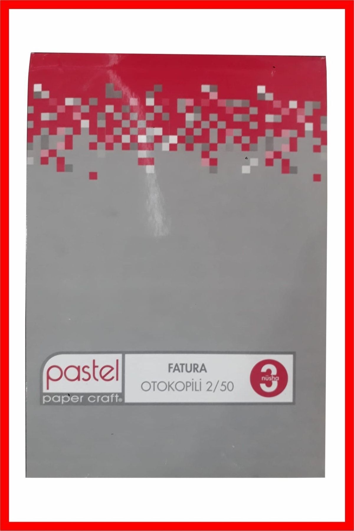 Pastel Fatura Defteri 14x20 Cm Boyutunda 2/50 Otokopili 1 Asıl 2 Suret 3 Nüsha (6'lı Paket) 6 Adet