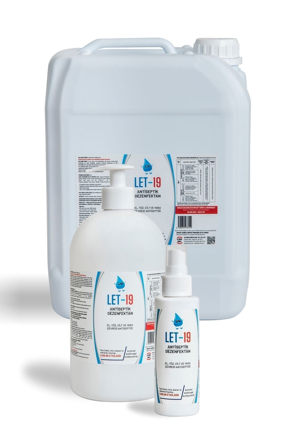 LET 19 Hipokloröz  Antiviral Dezenfektan 5 litre 1 Litre 100 ml Let-19