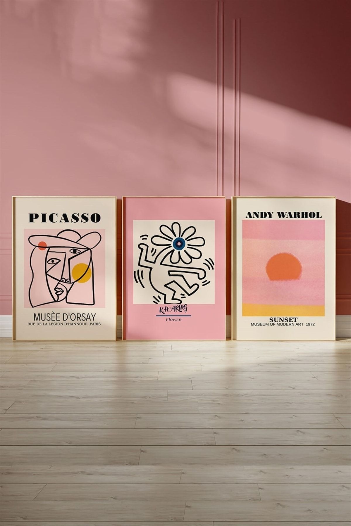 bukashops Picasso Flower Andy Warhol 3'lü Tablo, Poster Seti - Çerçevesiz