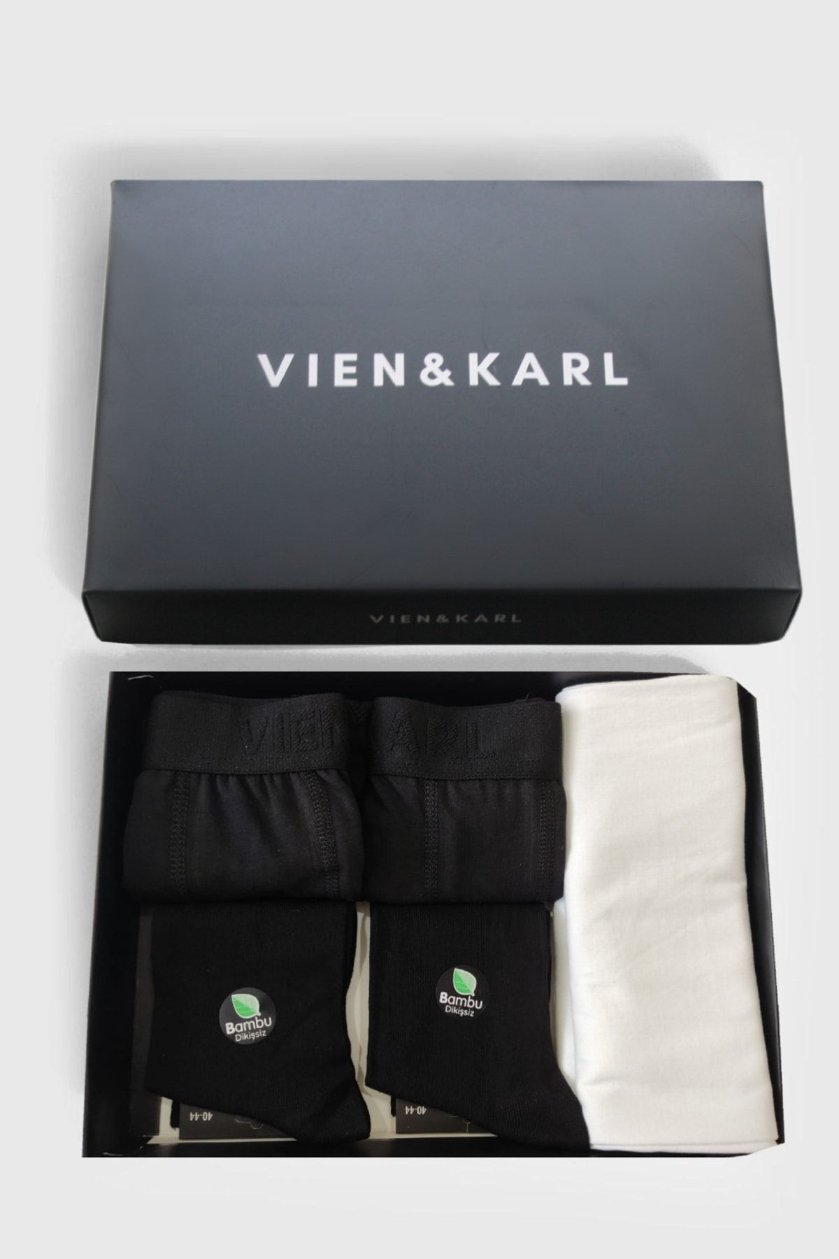 Vien&Karl Erkek Boxer-atlet-çorap Set 6'lı Premium Kutuda Hediyelik Ve Çeyizlik