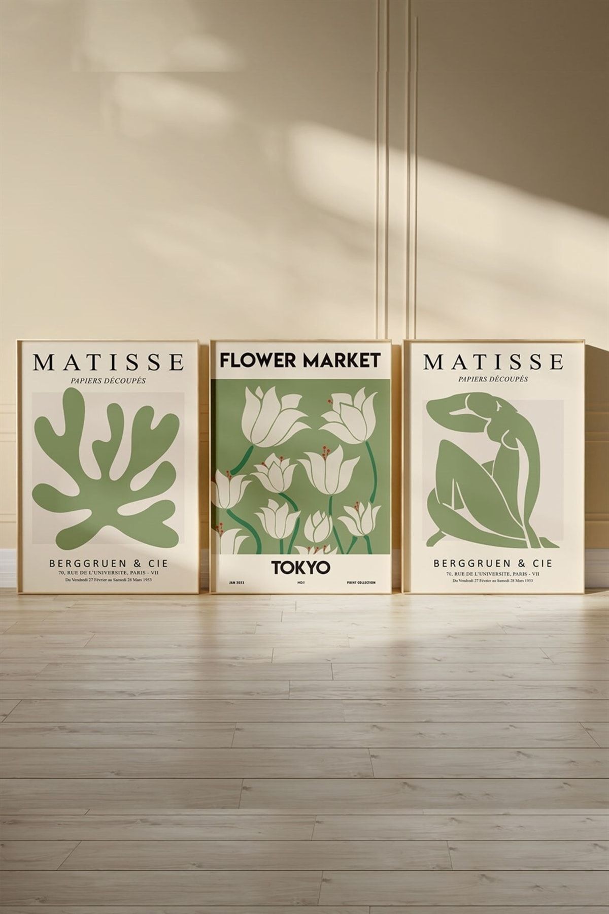 bukashops Matisse Flower Market 3'lü Tablo, Poster Seti - Çerçevesiz