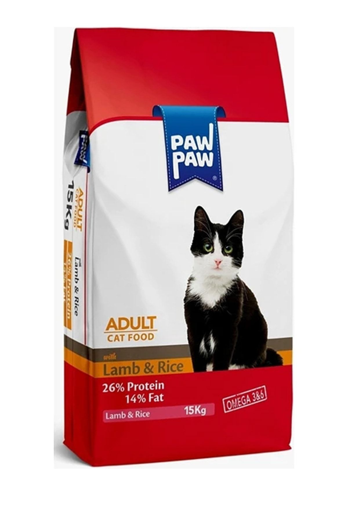 Paw Paw Yetişkin Kuzulu & Pirinçli Kedi Maması 15 Kg