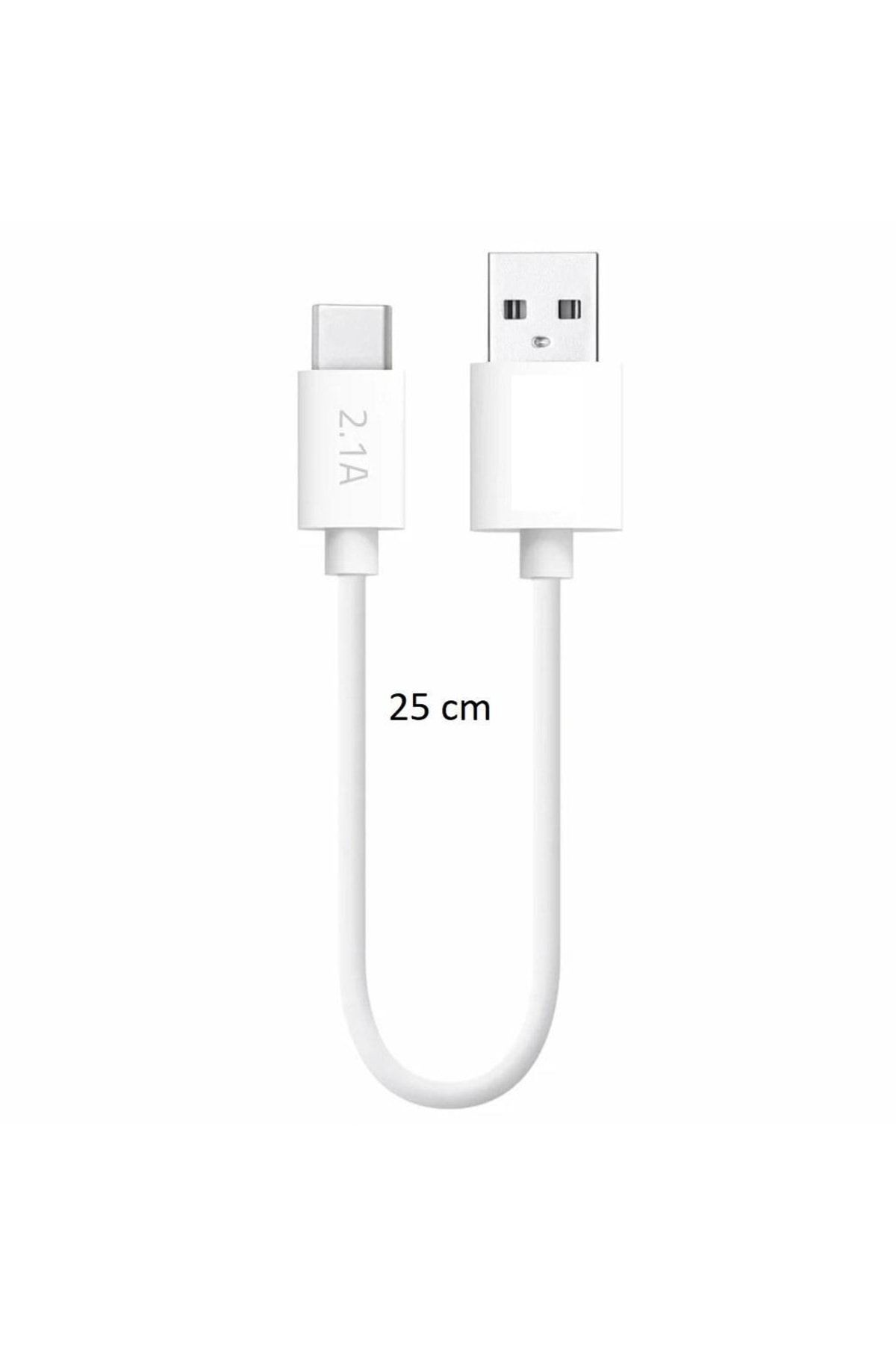 Velliw Type C To Usb 2.1a 25cm Powerbank Şarj Kablosu Samsung Xiaomi Uyumlu Şarz Aleti Beyaz