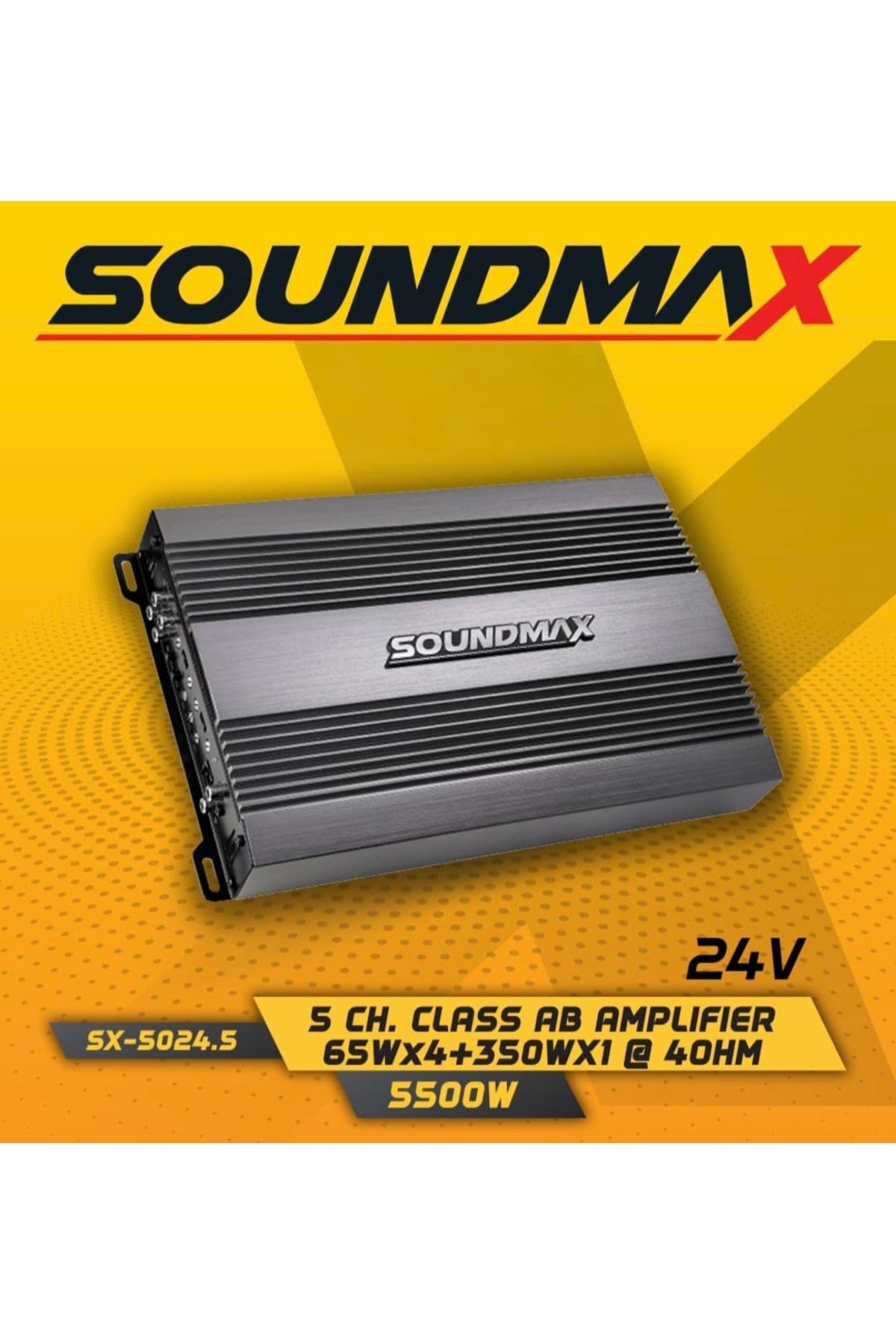 Soundmax Sx-5024.5 24volt Kamyon Tır 5500wat 5kanal Profesyonel Oto Amfi Bas Kontrollü Kale