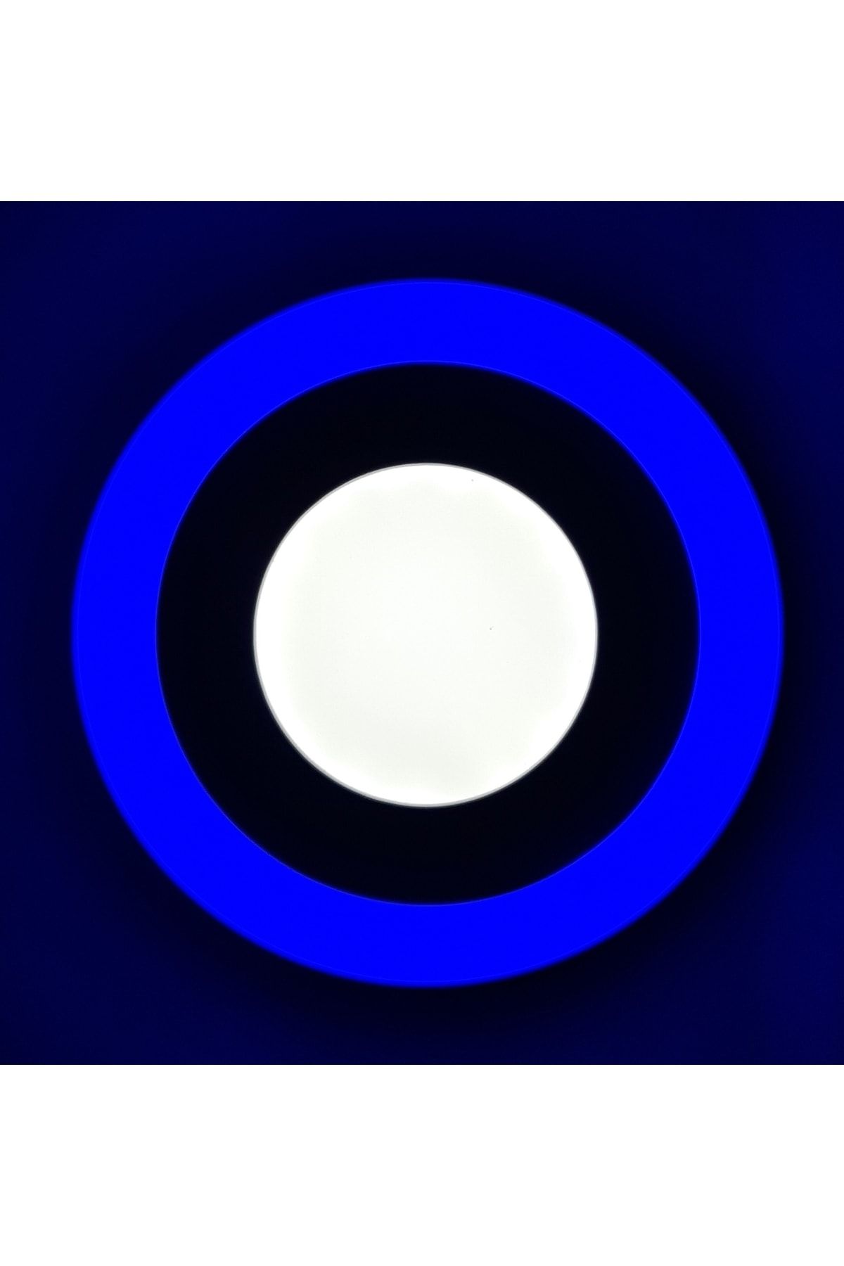 CNL Çift Renkli 6+3 W Led Panel Sıva Üstü Yuvarlak Spot Armatür (Mavi - Beyaz)