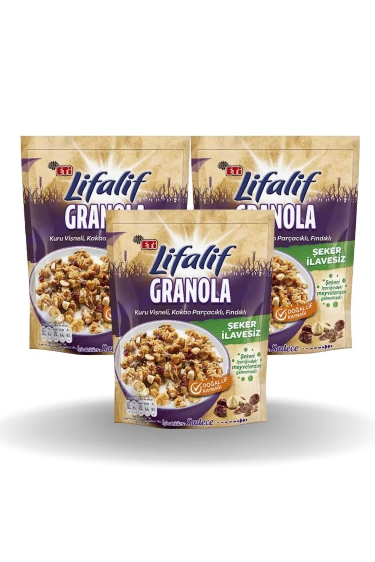 Eti Lifalif Granola Kuru Vişneli,kakao Parçacıklı Fındıklı Yulaf Ezmesi X 3 Adet