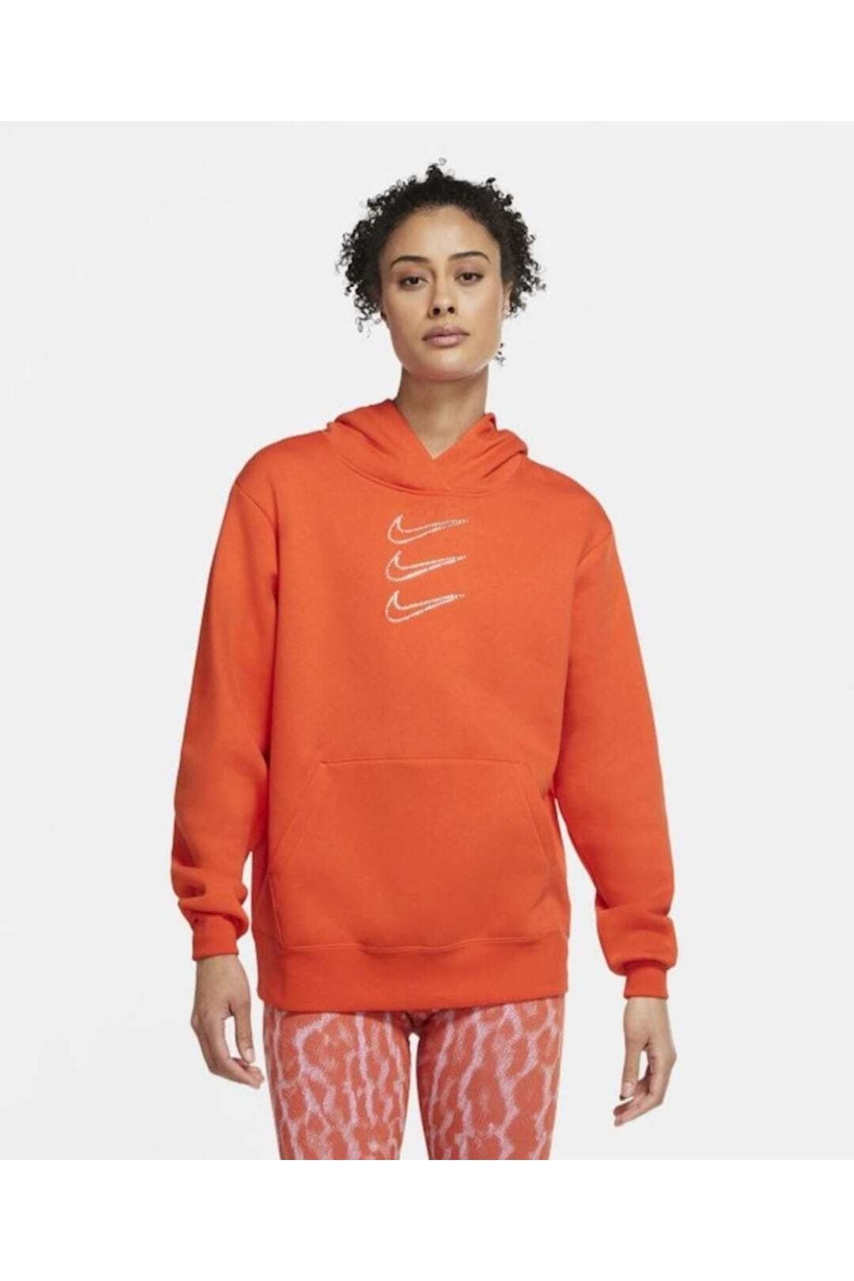 Nike Sportswear Women's Hoodie Turuncu Kadın Sweatshirt Cu6621-891