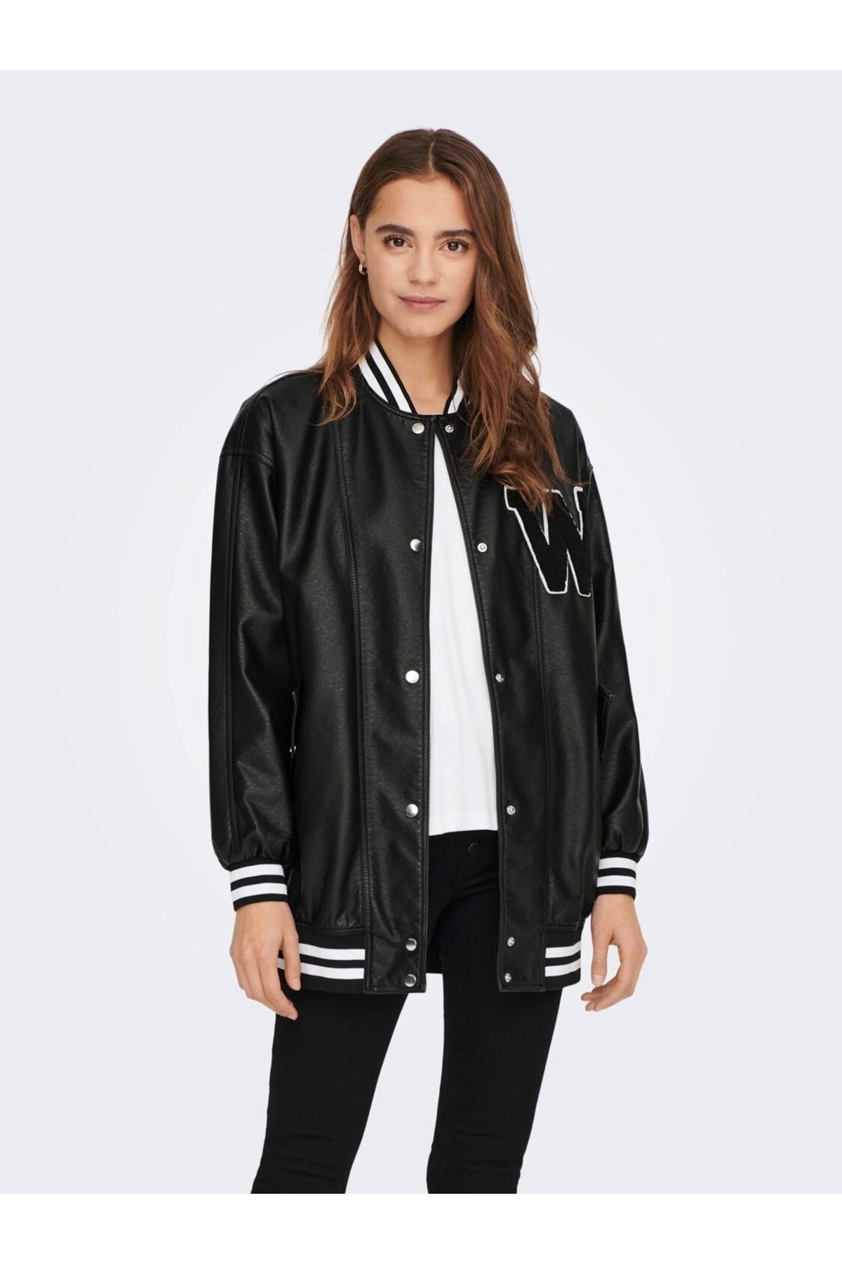 Only Kadın Deri Ceket Onlronja Faux Leather Bomber Jacket 15277722